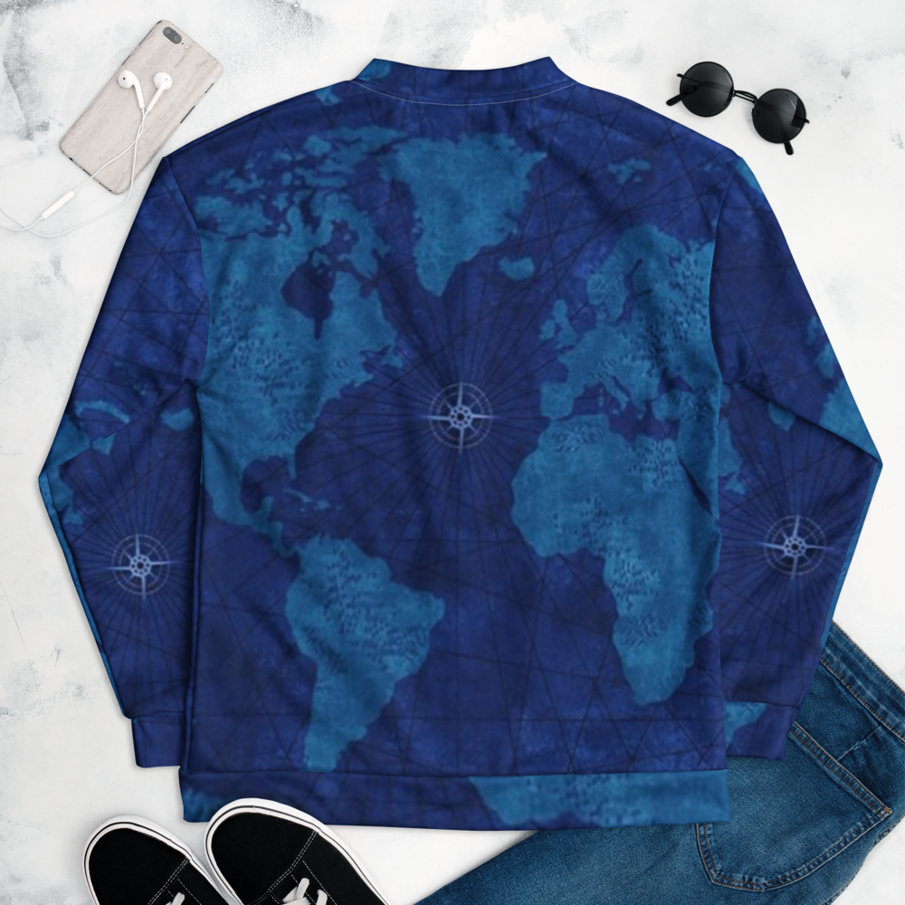 Blue Map Unisex Bomber Jacket