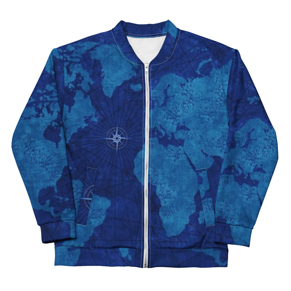 Blue Map Unisex Bomber Jacket