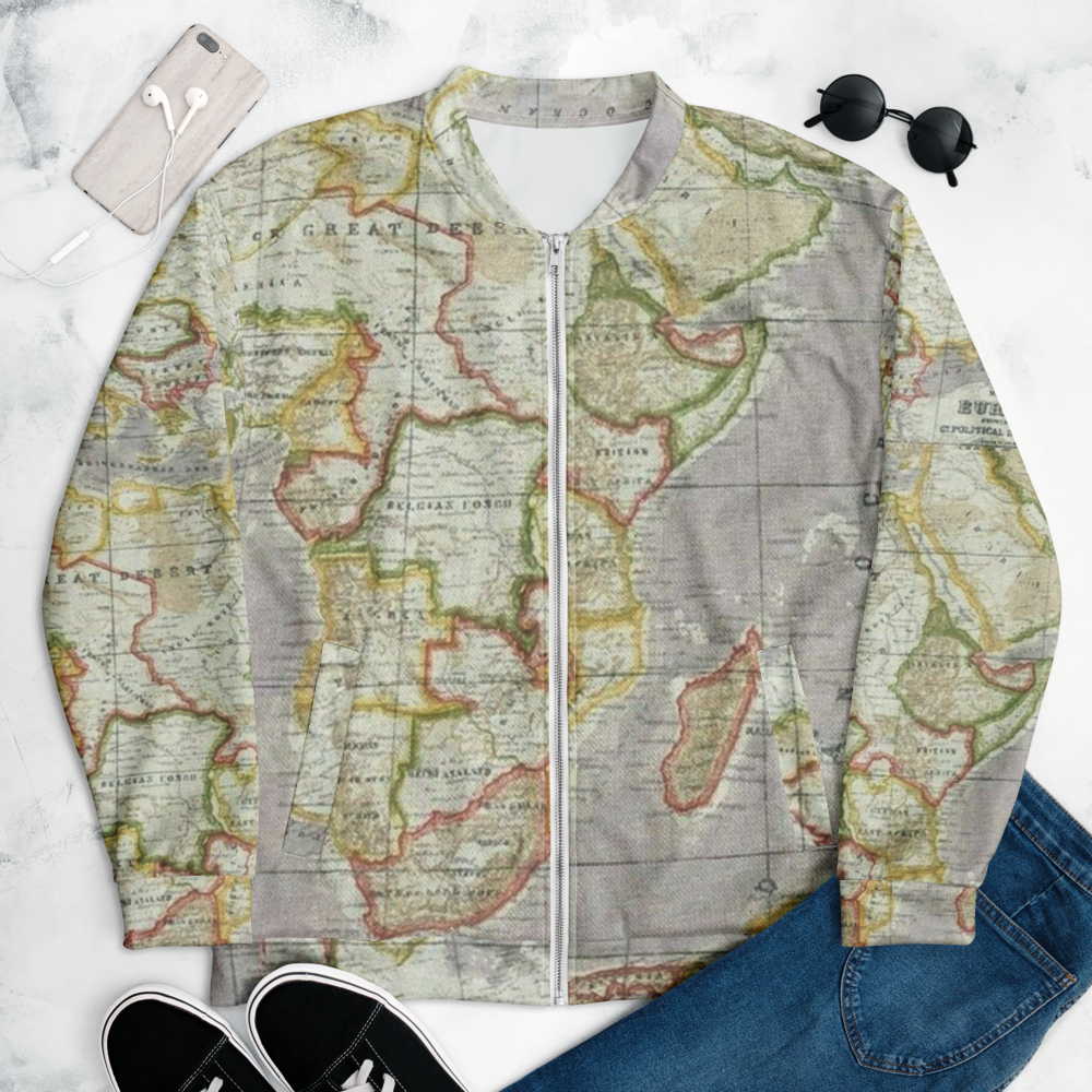 Green Map Unisex Bomber Jacket