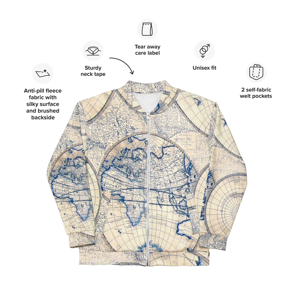 Sand Map Unisex Bomber Jacket