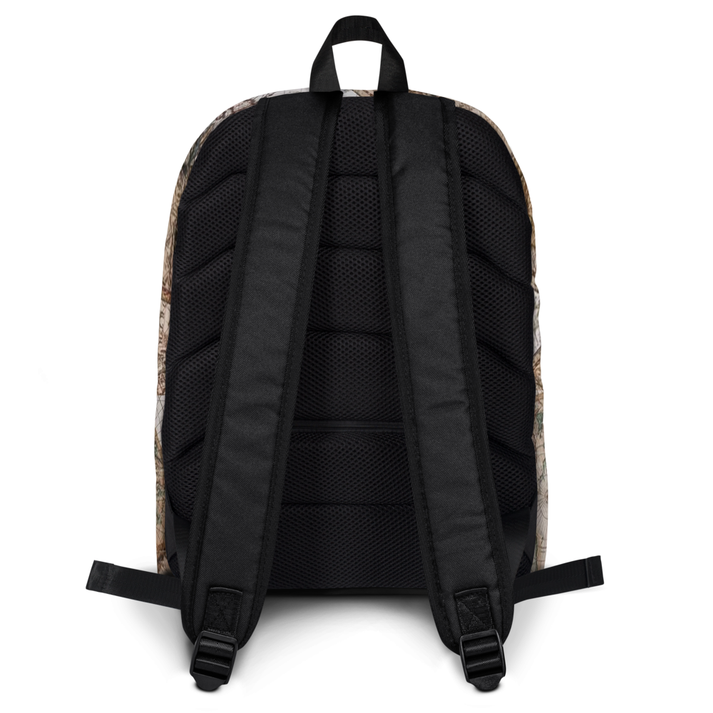 Brown Map Backpack