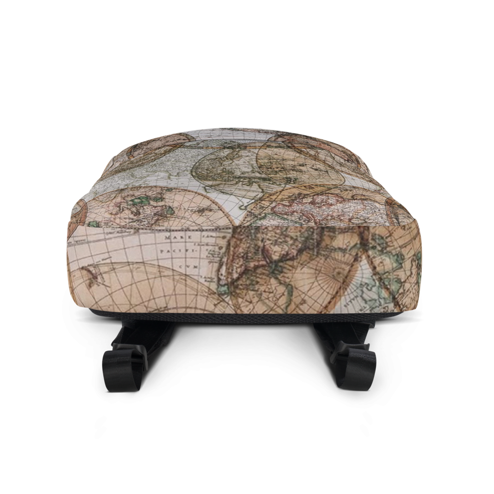 Brown Map Backpack