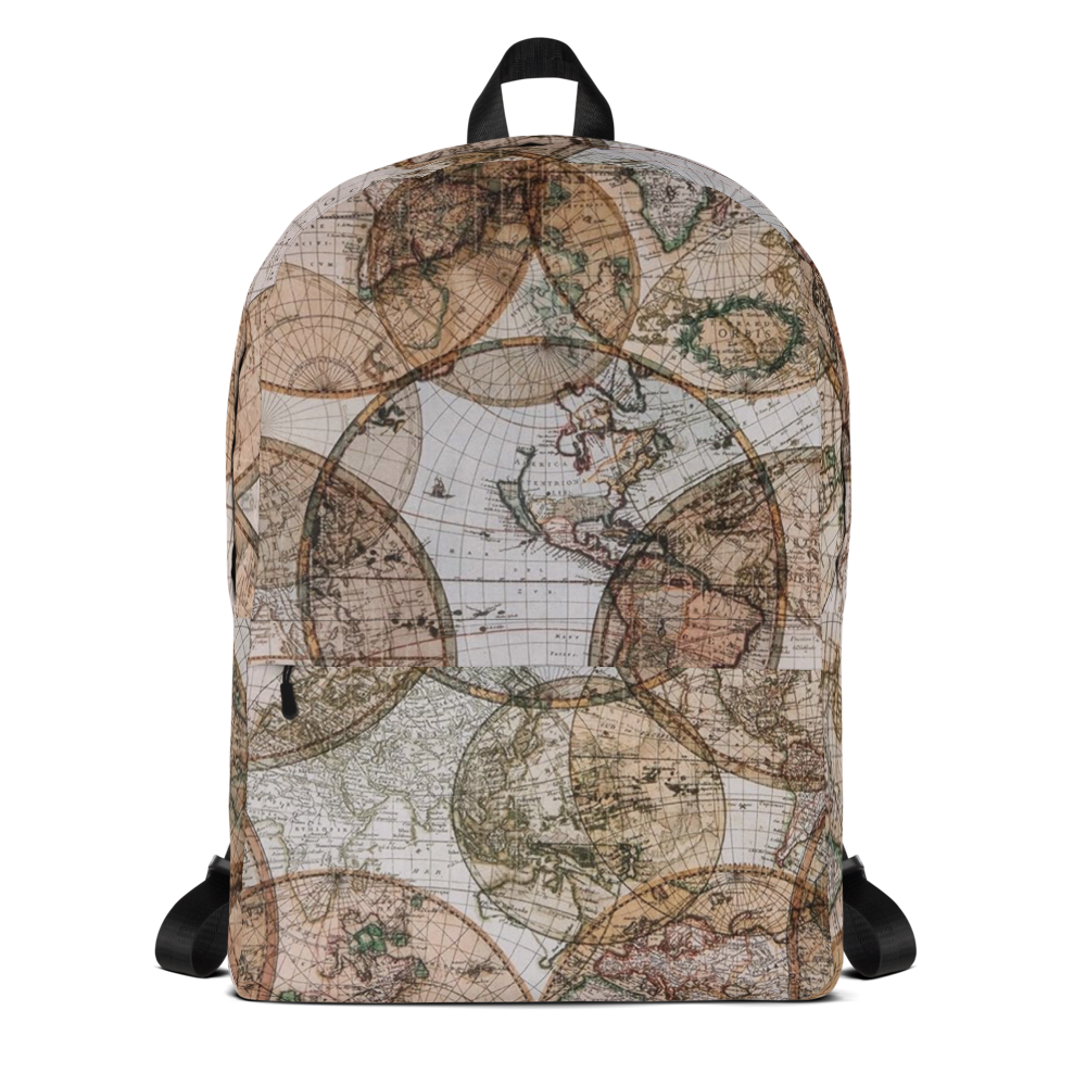 Brown Map Backpack