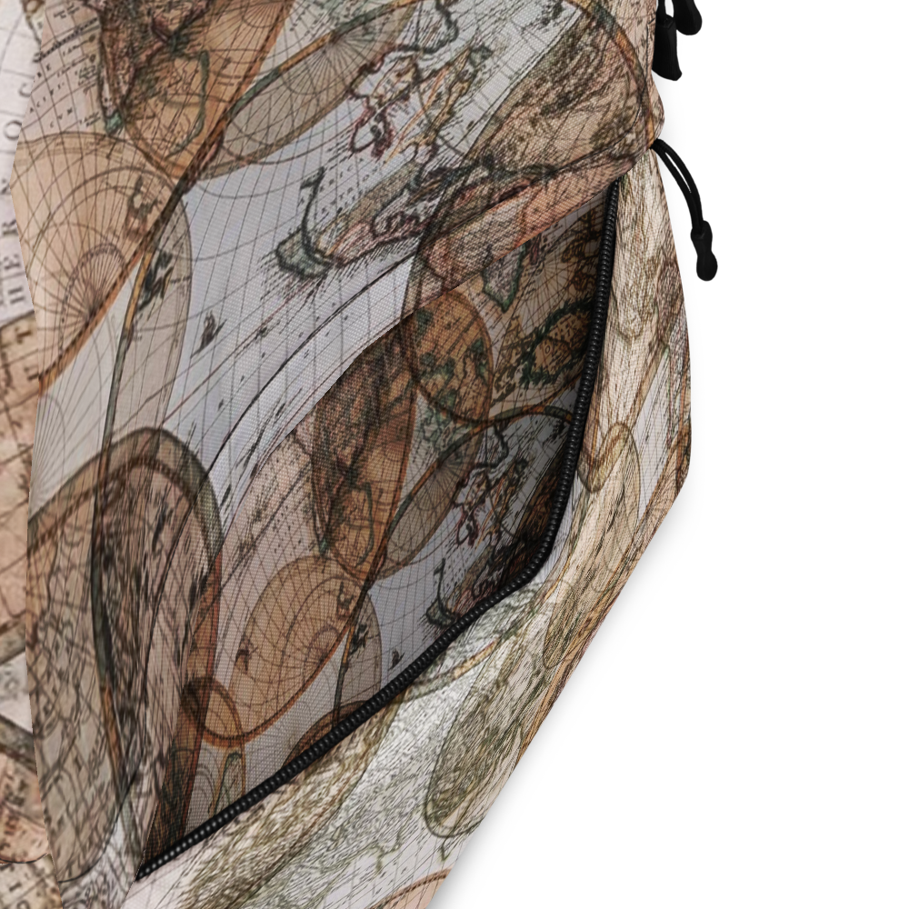 Brown Map Backpack