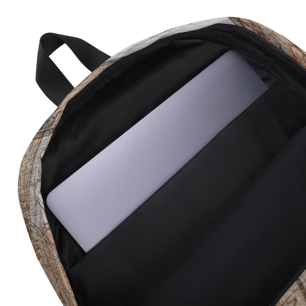 Brown Map Backpack