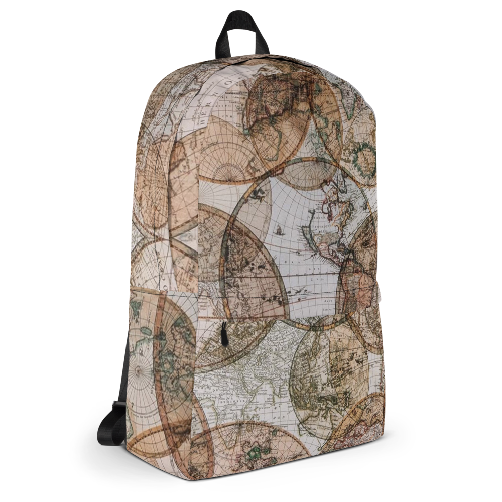 Brown Map Backpack