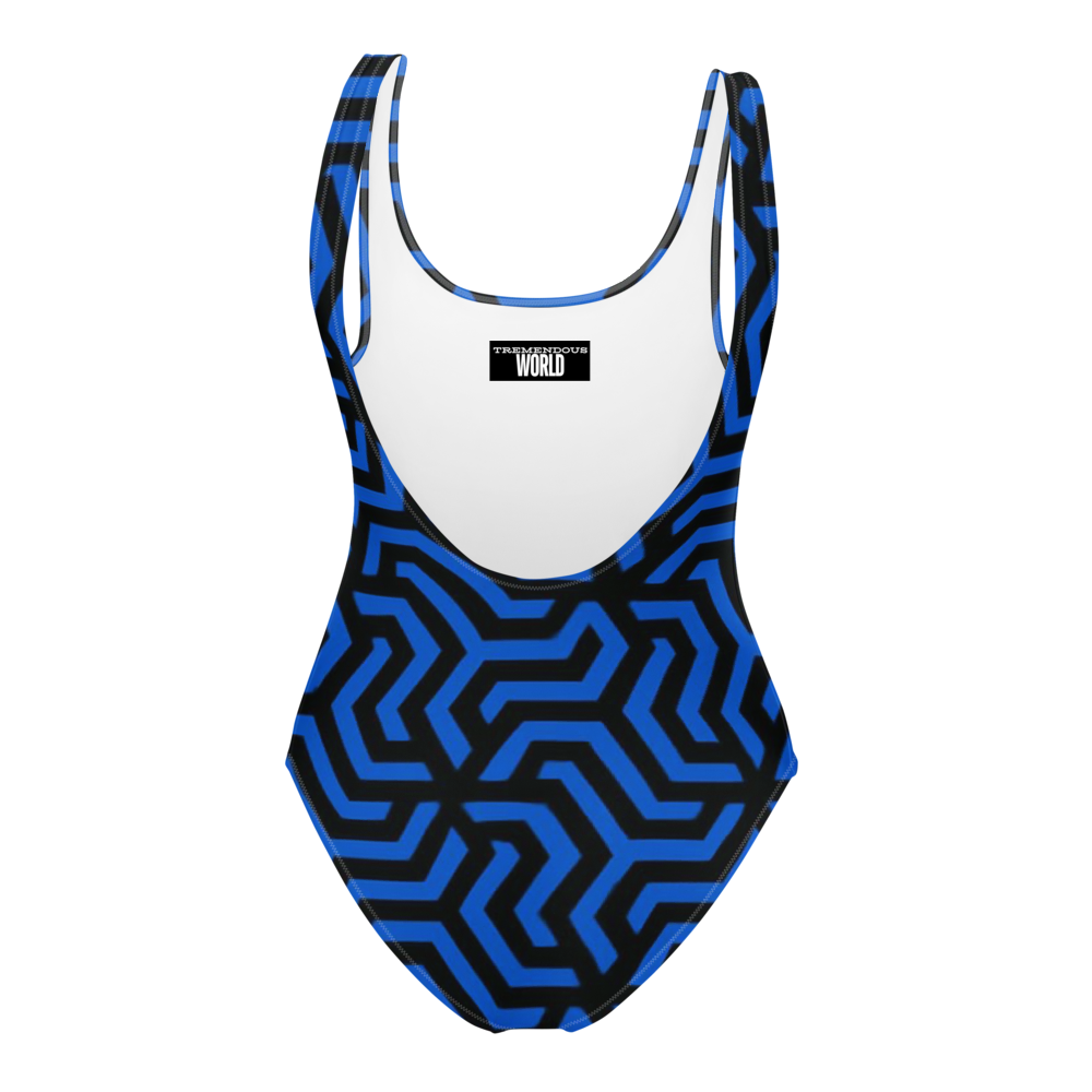 Monochrome Mosaic One-Piece Swimsuit