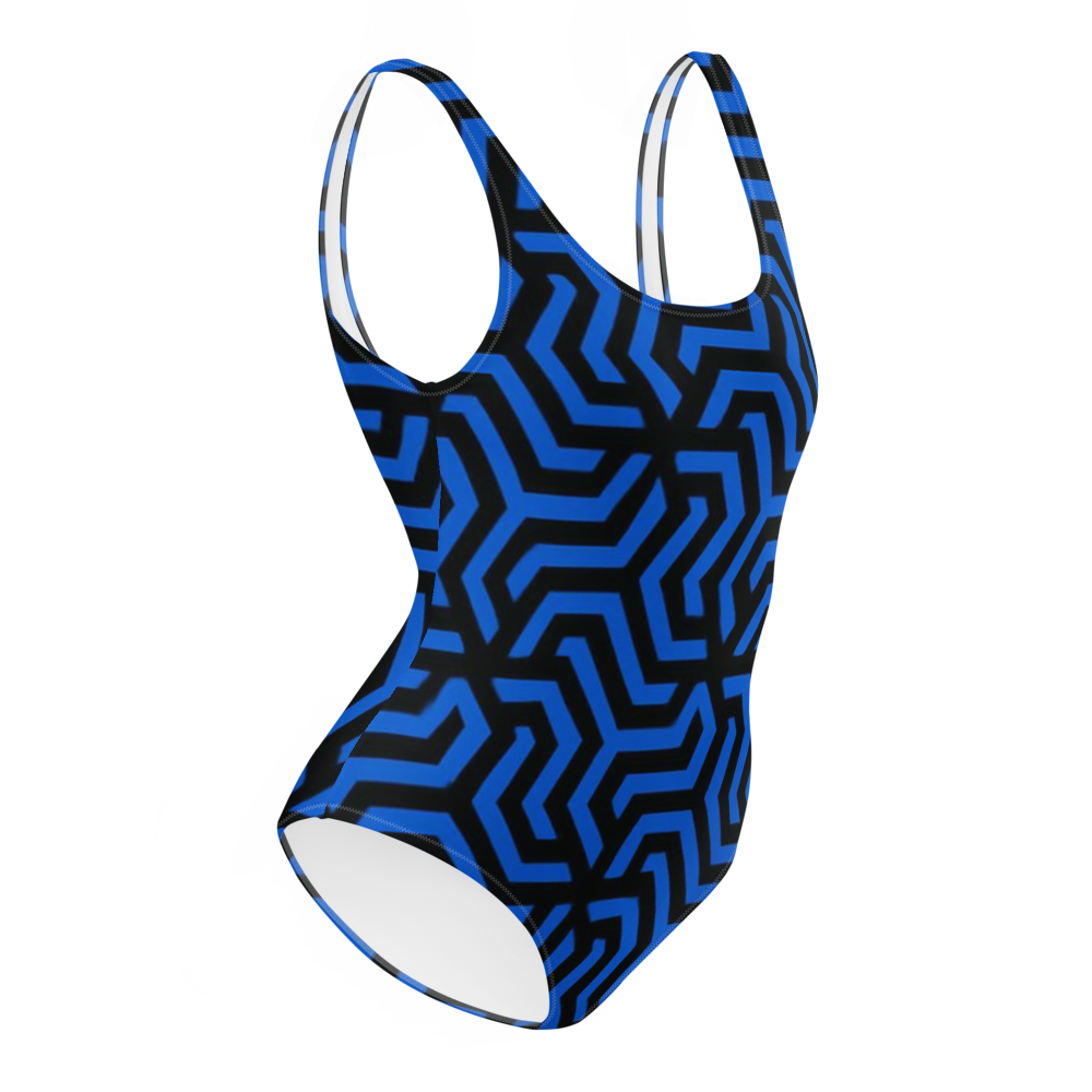 Monochrome Mosaic One-Piece Swimsuit