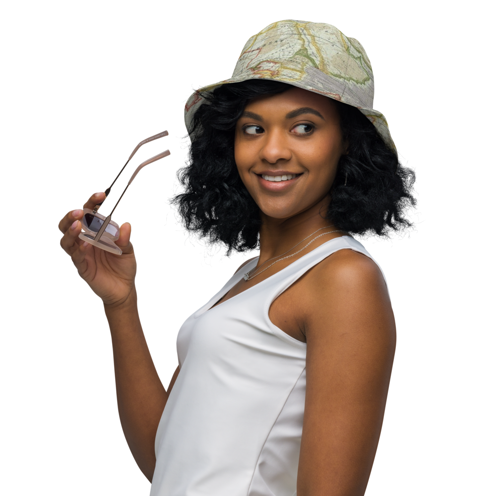 Green Map Reversible Bucket Hat
