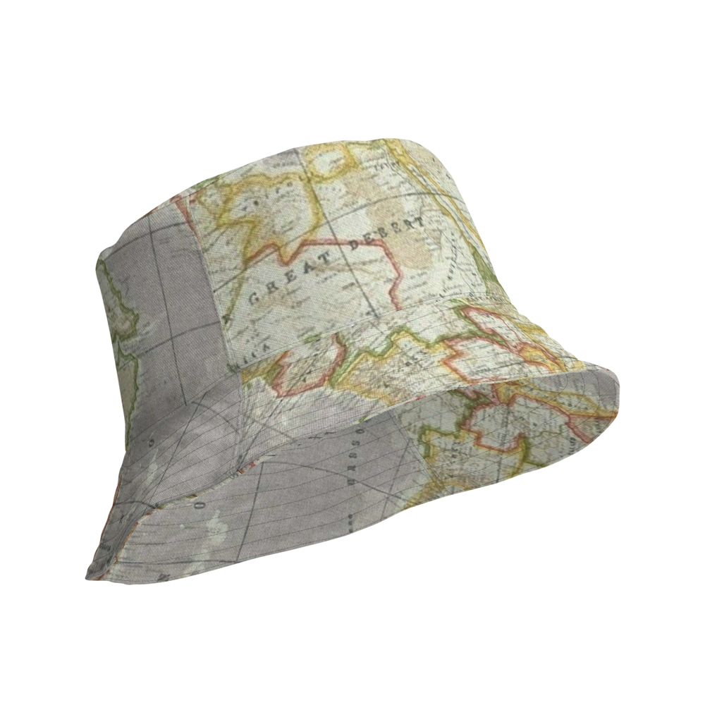 Green Map Reversible Bucket Hat