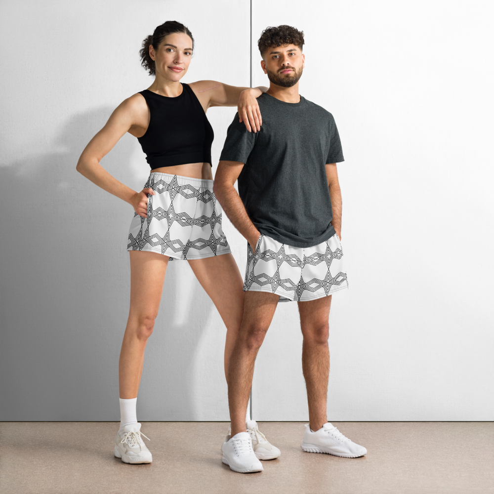 Geometric Ribbon Unisex Athletic Shorts