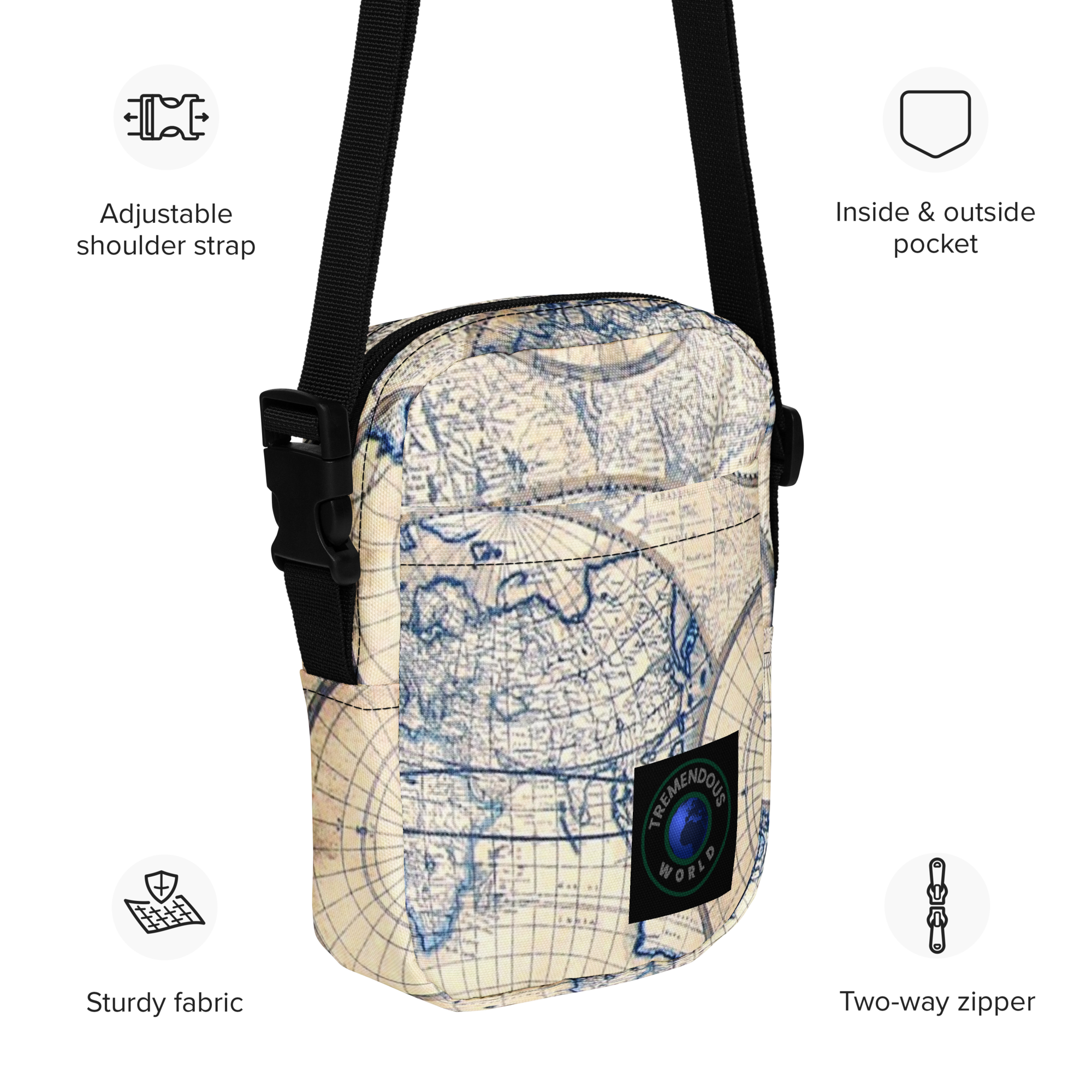 Sand Map Utility Crossbody Bag