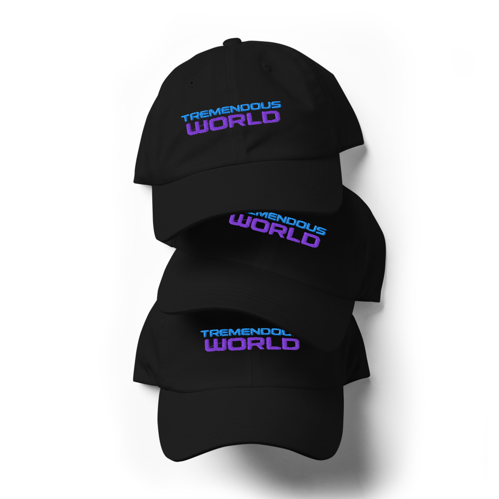 Tremendous World Techno Blue & Purple Text Hat