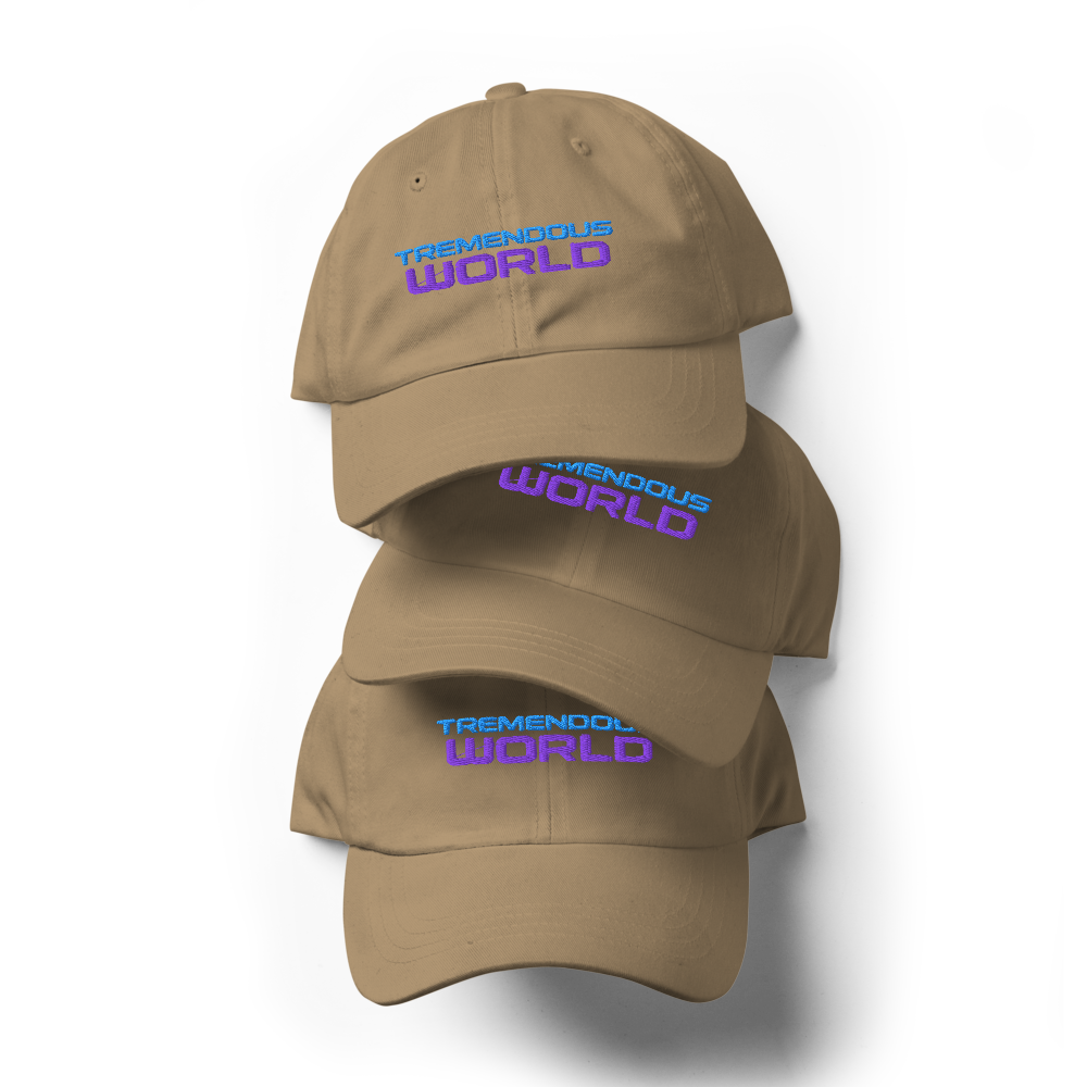Tremendous World Techno Blue & Purple Text Hat