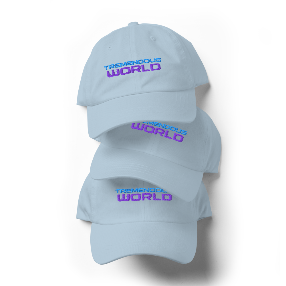 Tremendous World Techno Blue & Purple Text Hat