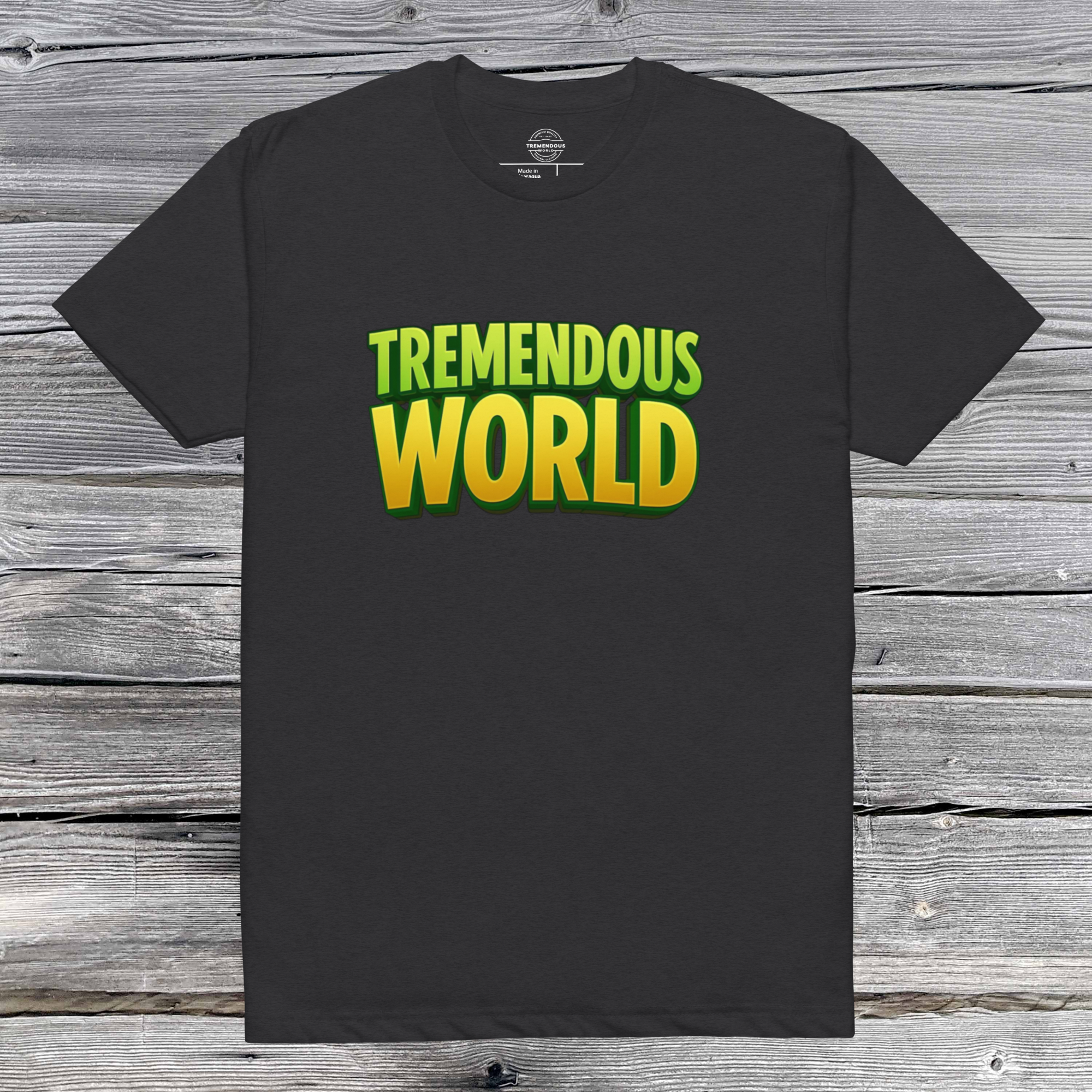 Tremendous World T-Shirt - Green & Yellow Text