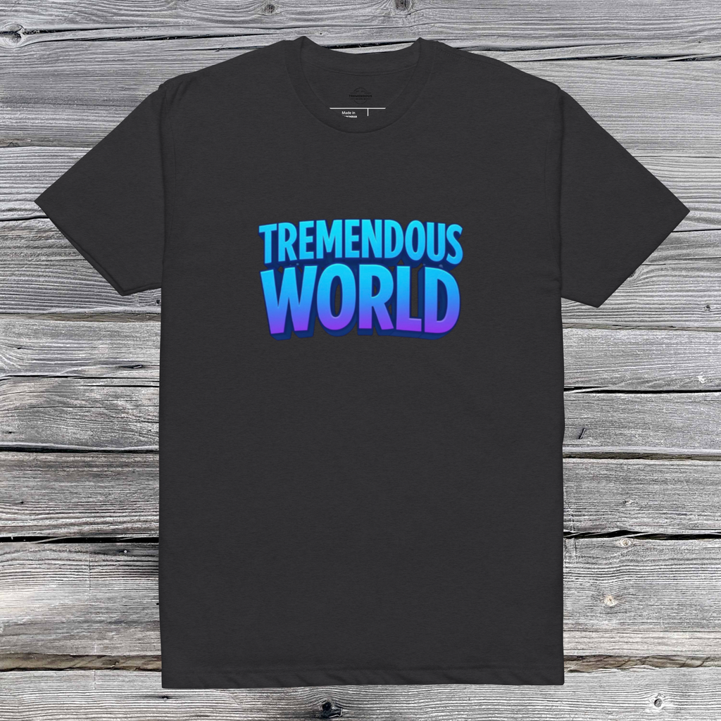 Tremendous World T-Shirt- Blue & Purple Text