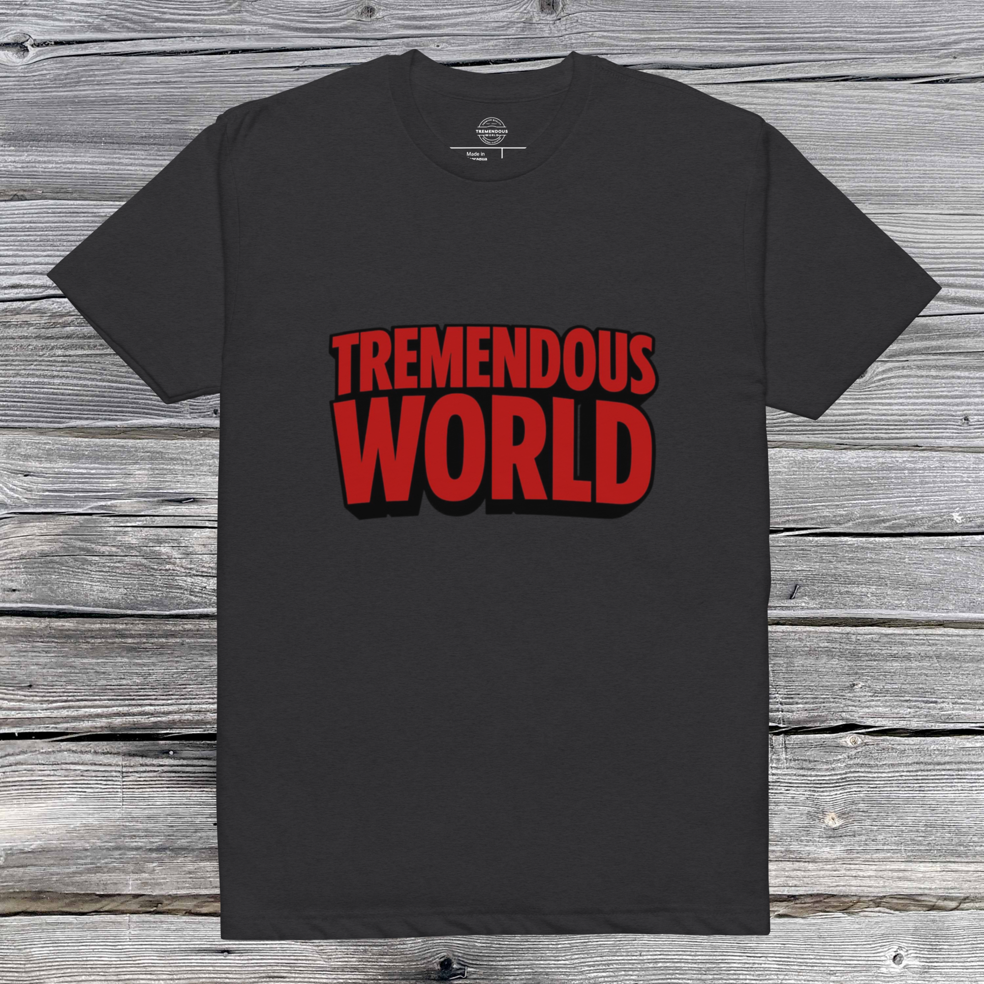 Tremendous World T-Shirt Red & Black Text