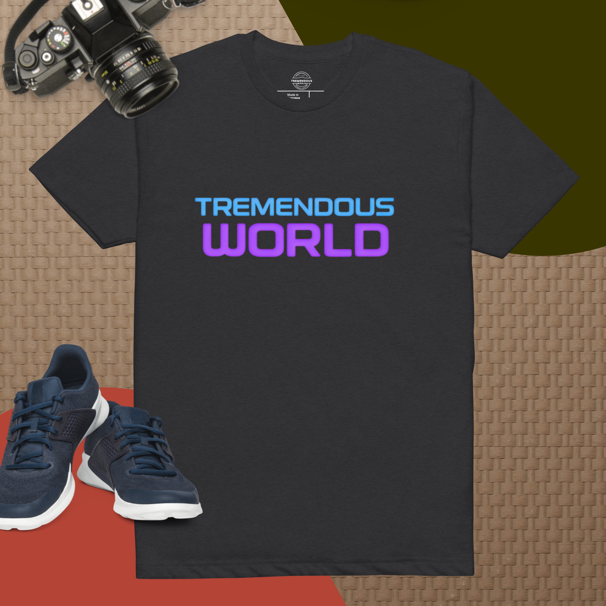 Tremendous World Techno Blue & Purple Text Tee