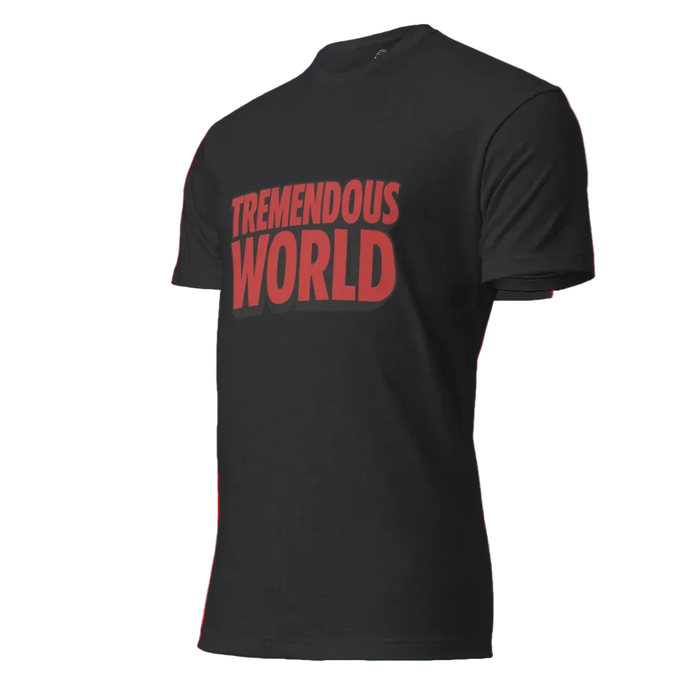 Tremendous World T-Shirt Red & Black Text