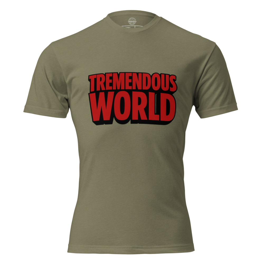 Tremendous World T-Shirt Red & Black Text