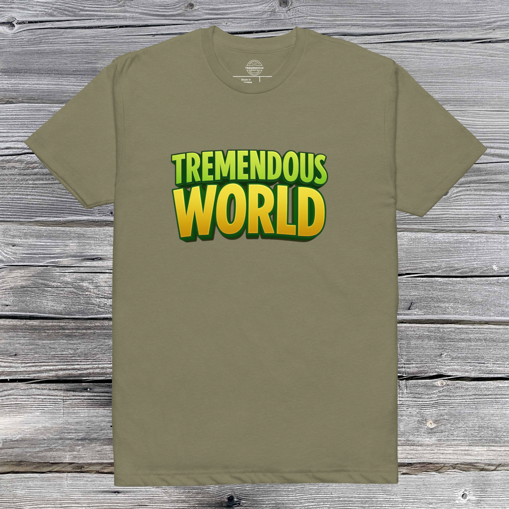 Tremendous World T-Shirt - Green & Yellow Text
