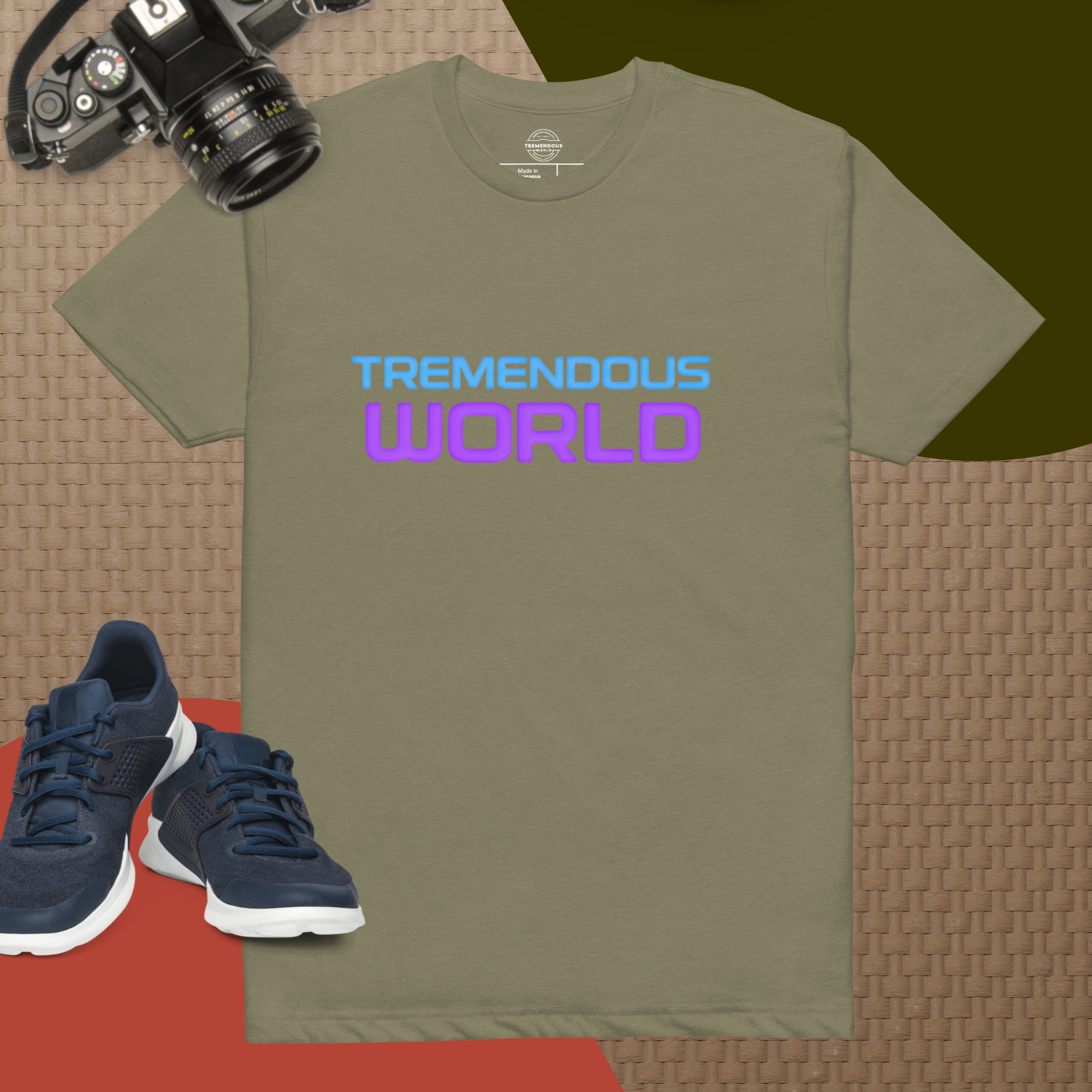 Tremendous World Techno Blue & Purple Text Tee