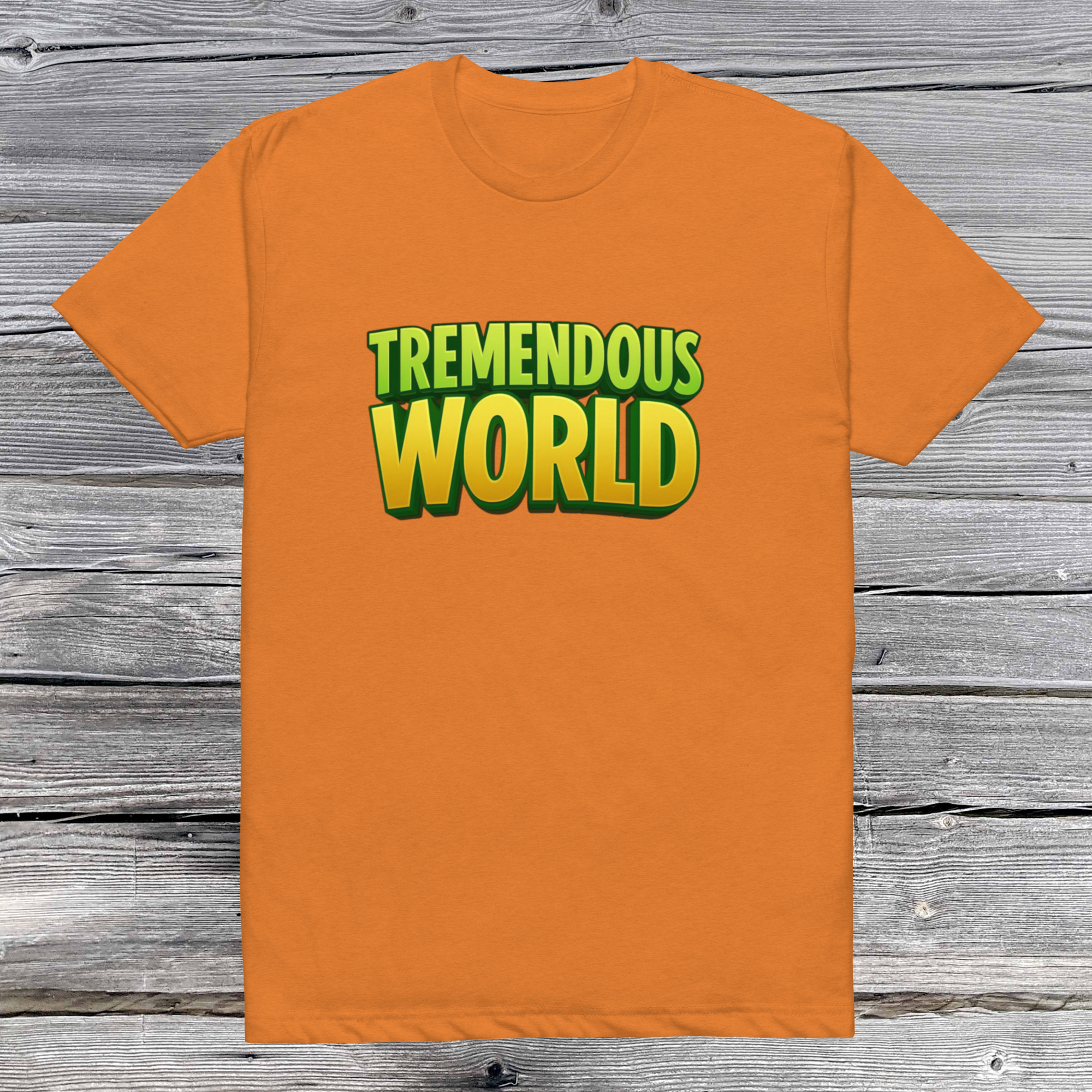 Tremendous World T-Shirt - Green & Yellow Text
