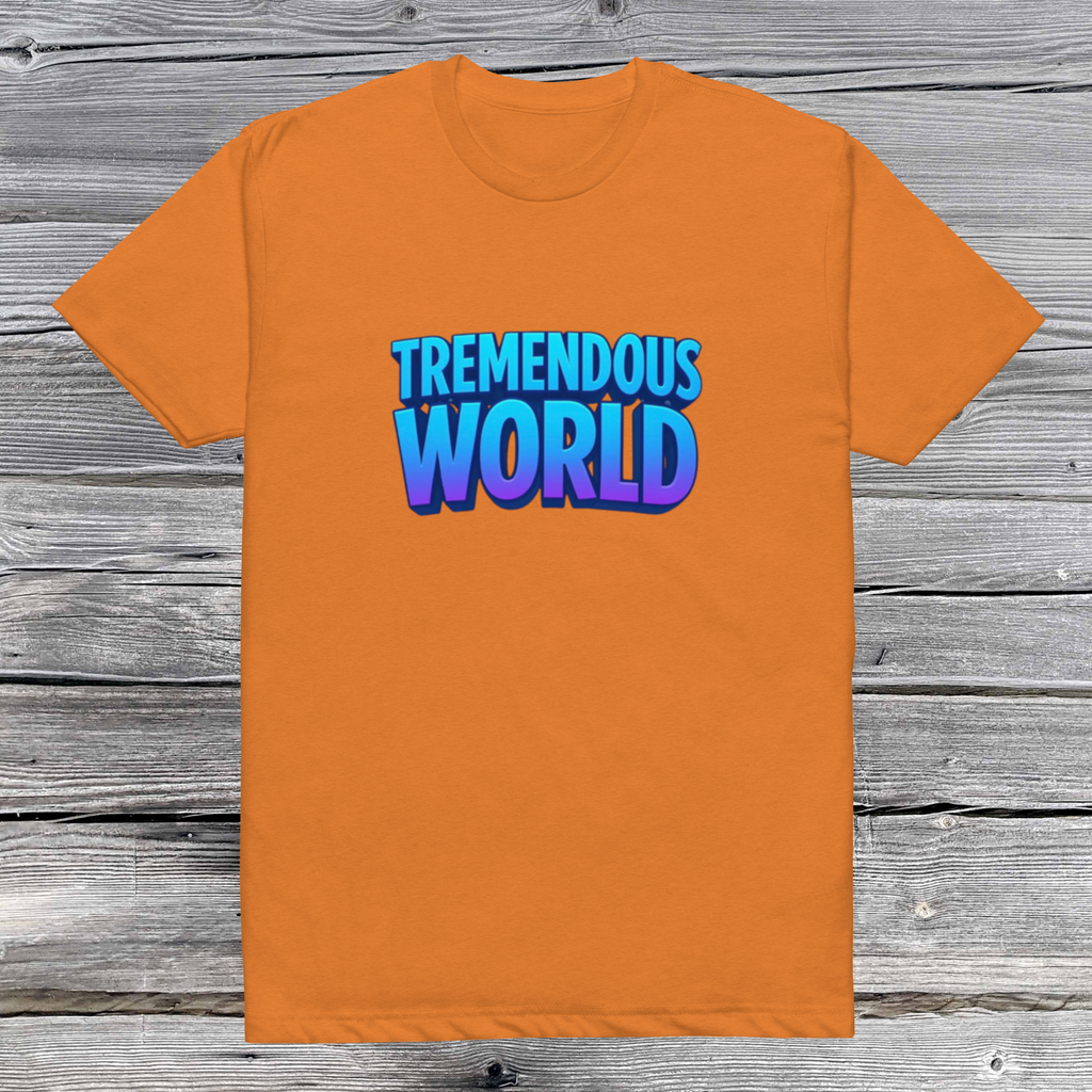 Tremendous World T-Shirt- Blue & Purple Text