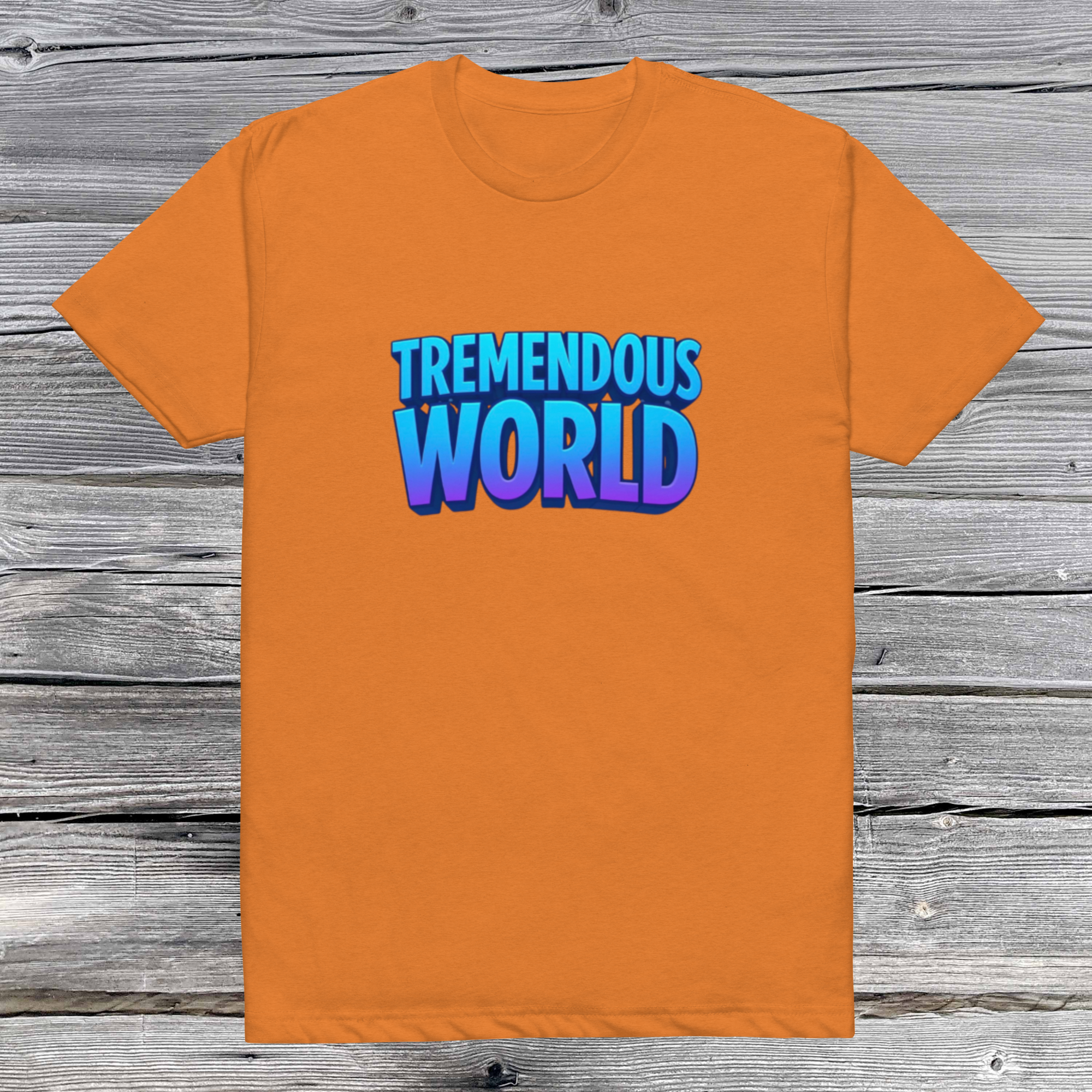 Tremendous World T-Shirt- Blue & Purple Text