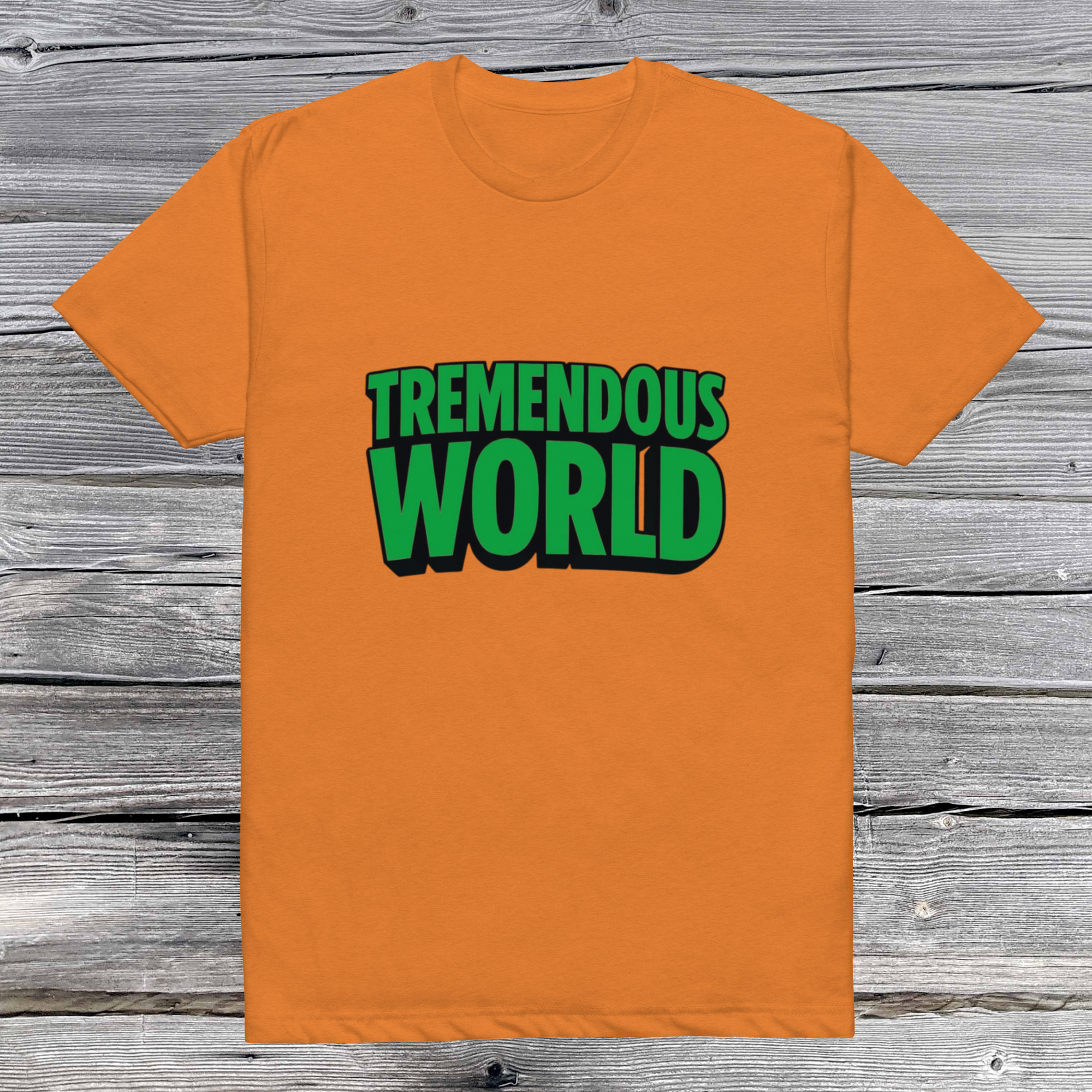 Tremendous World T-Shirt- Green & Black Text