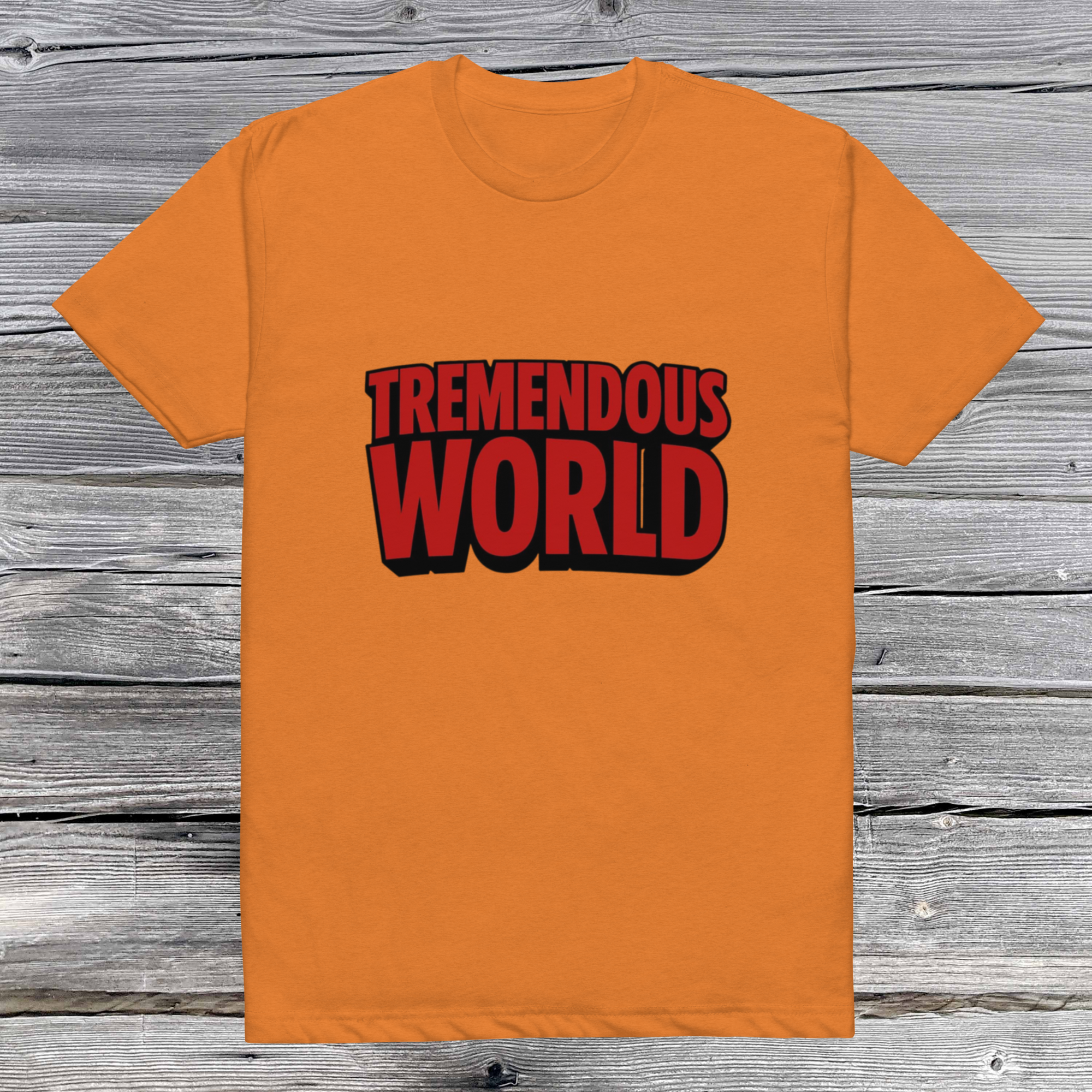 Tremendous World T-Shirt Red & Black Text