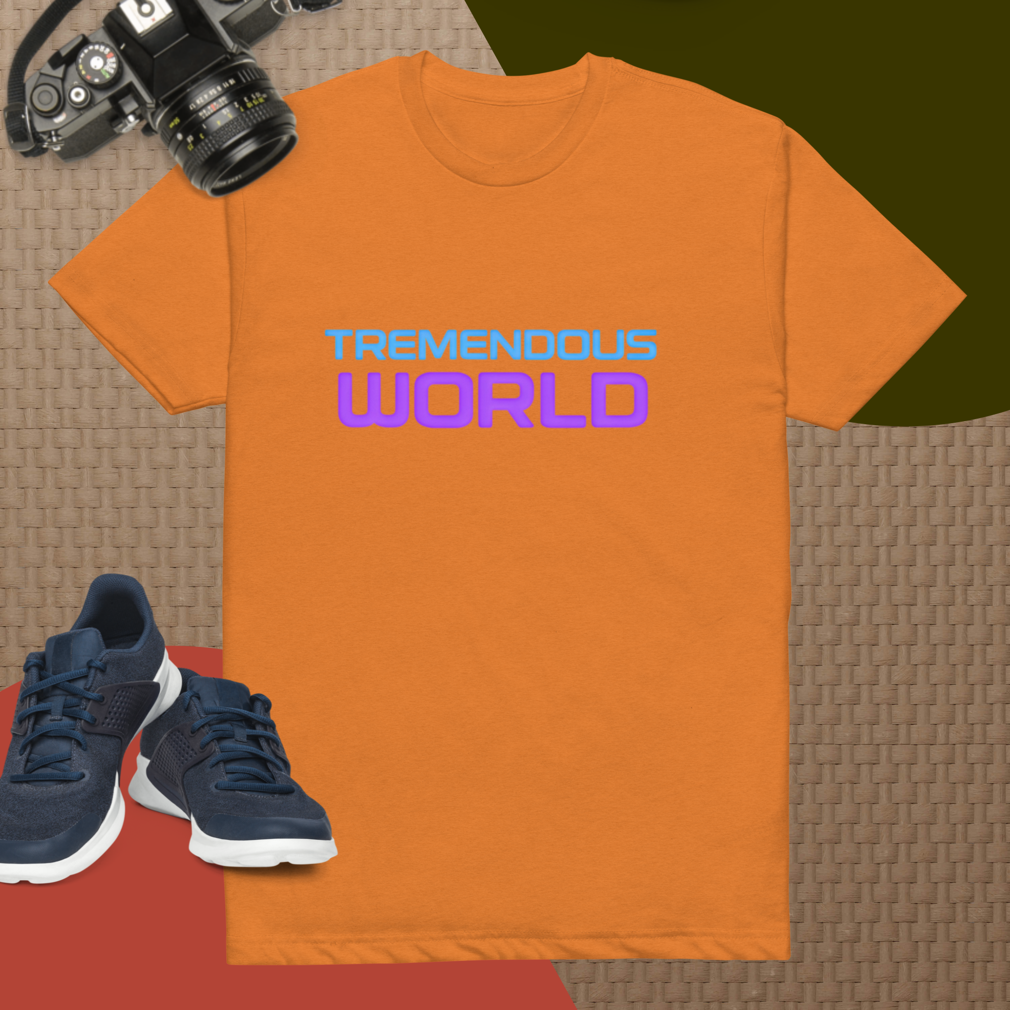 Tremendous World Techno Blue & Purple Text Tee