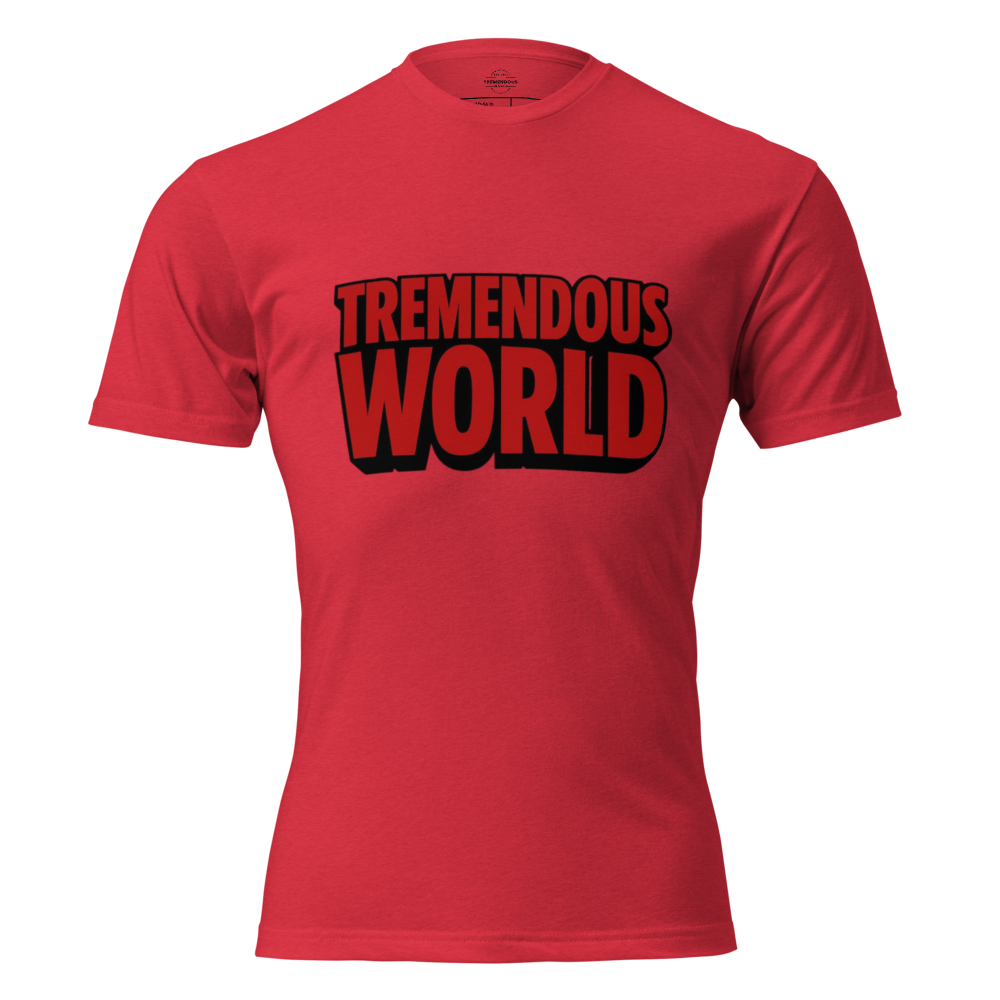 Tremendous World T-Shirt Red & Black Text
