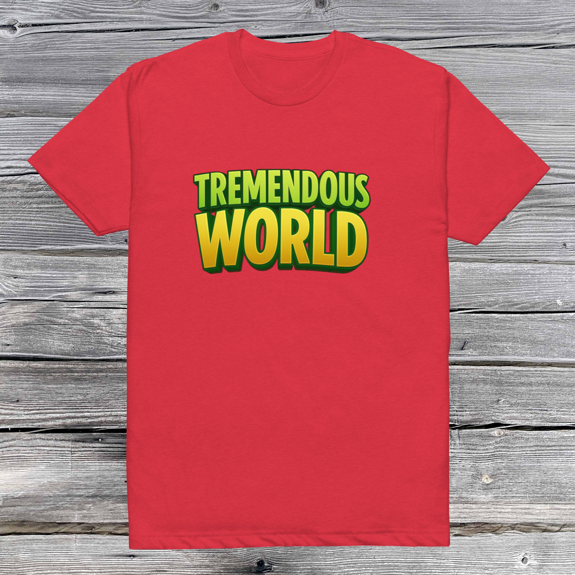 Tremendous World T-Shirt - Green & Yellow Text