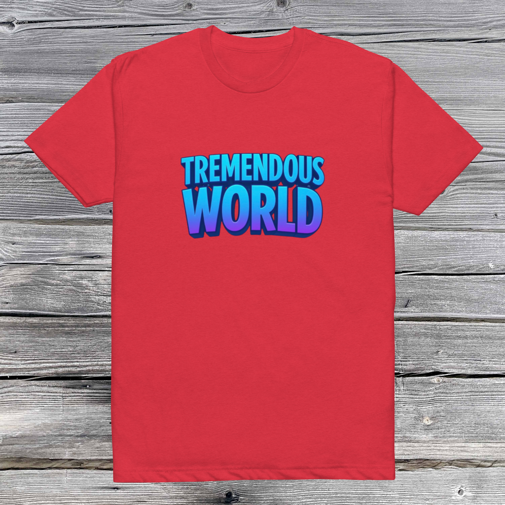 Tremendous World T-Shirt- Blue & Purple Text