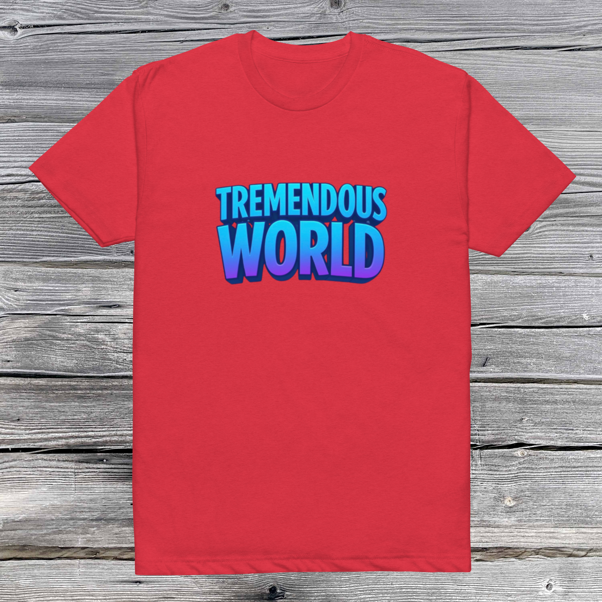 Tremendous World T-Shirt- Blue & Purple Text