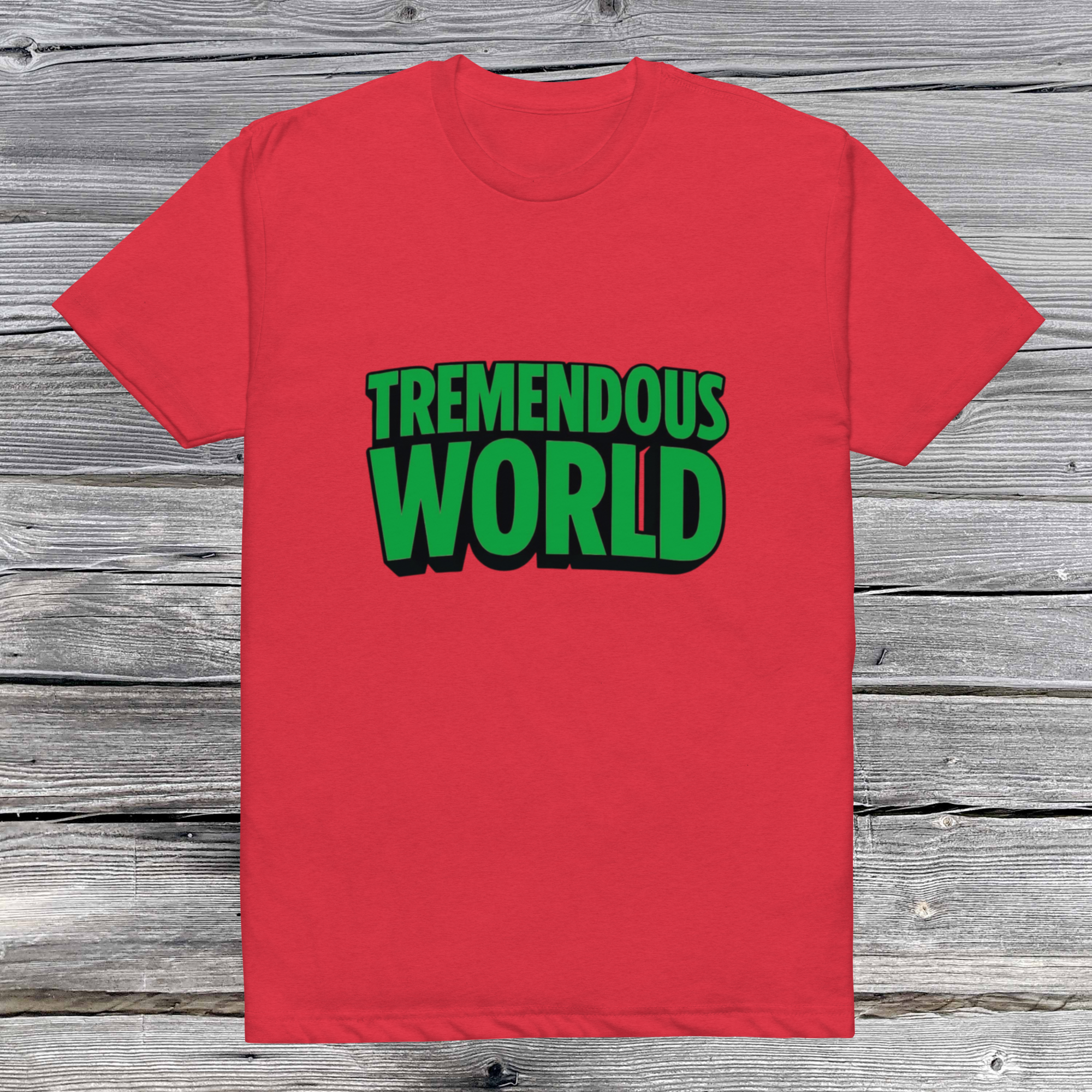 Tremendous World T-Shirt- Green & Black Text