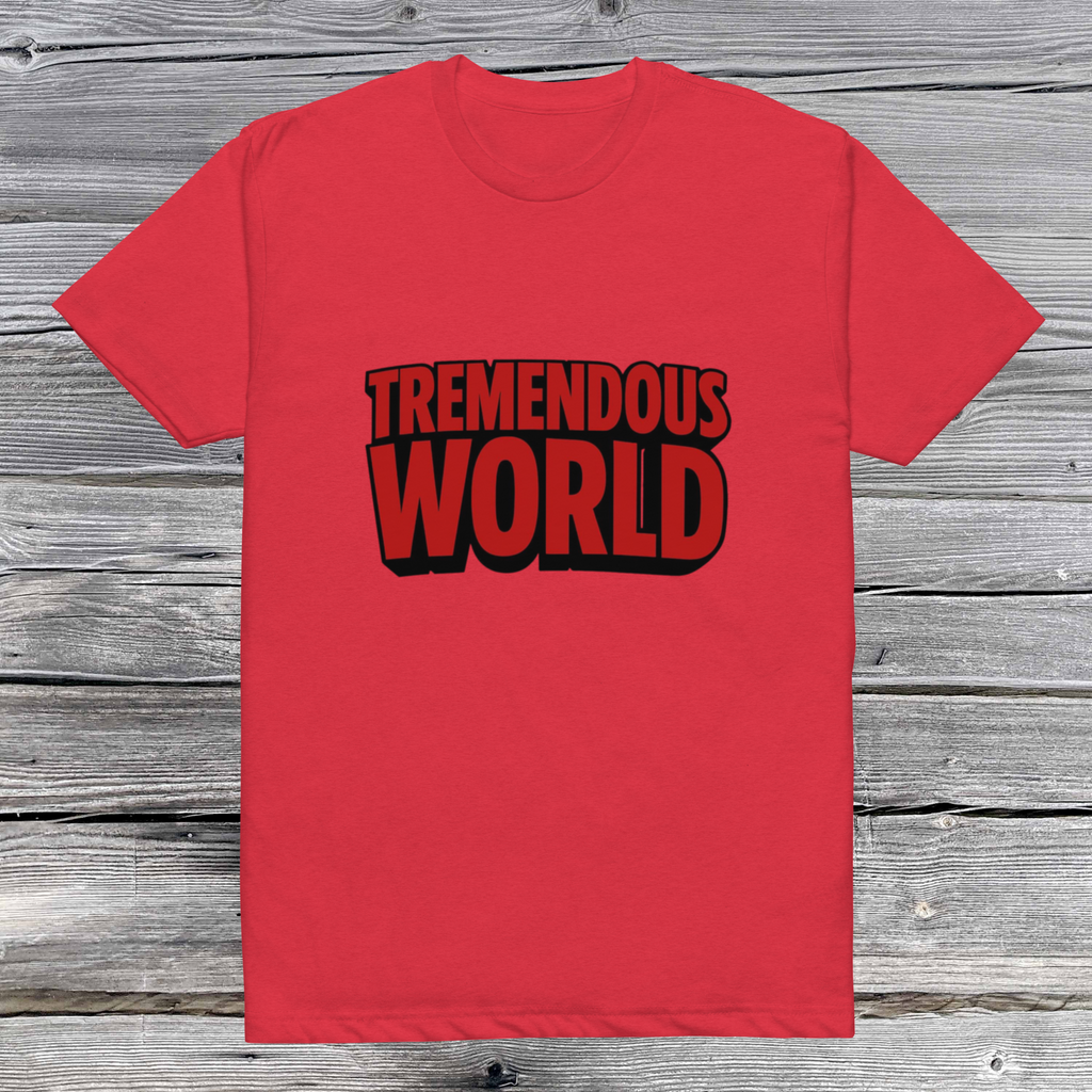 Tremendous World T-Shirt Red & Black Text