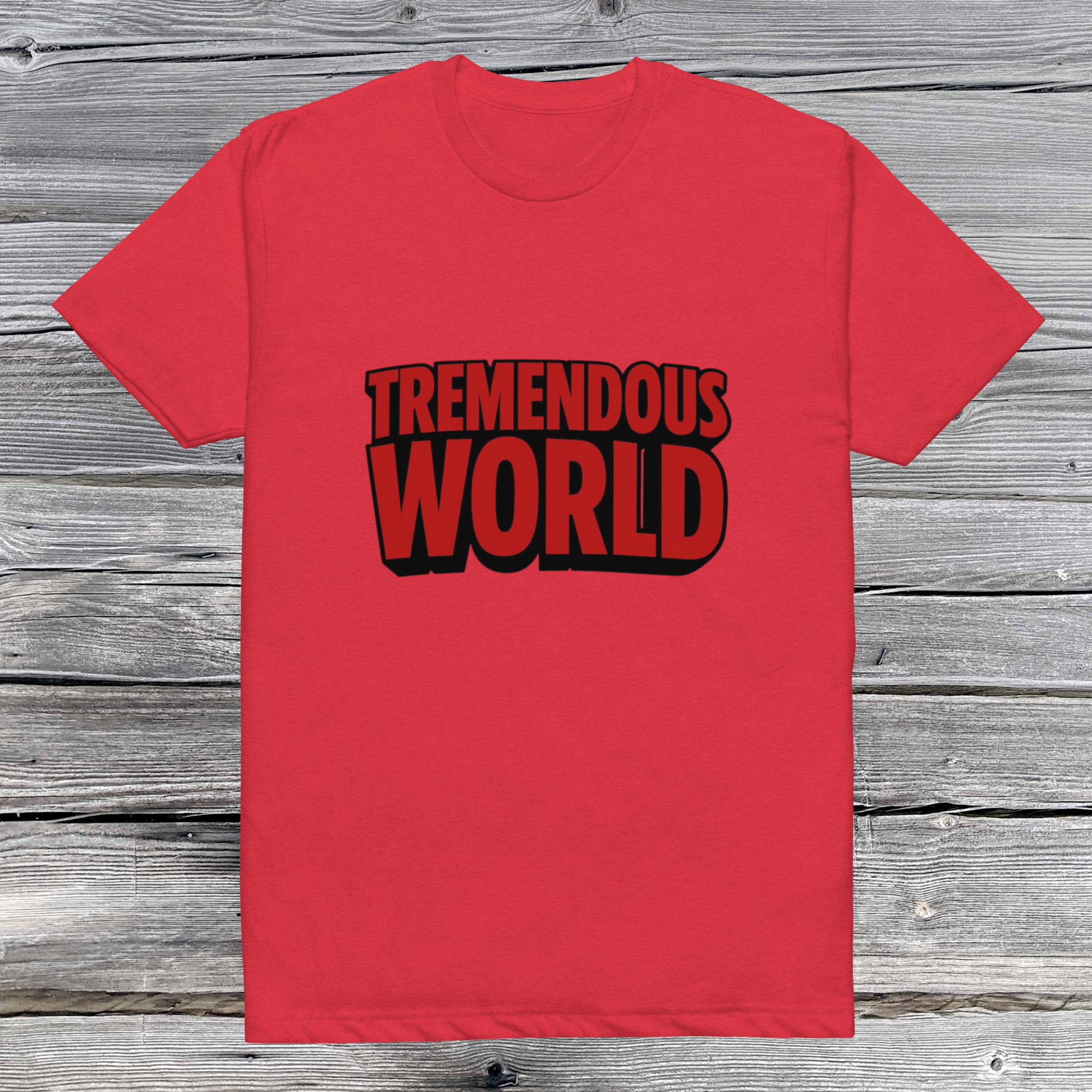 Tremendous World T-Shirt Red & Black Text