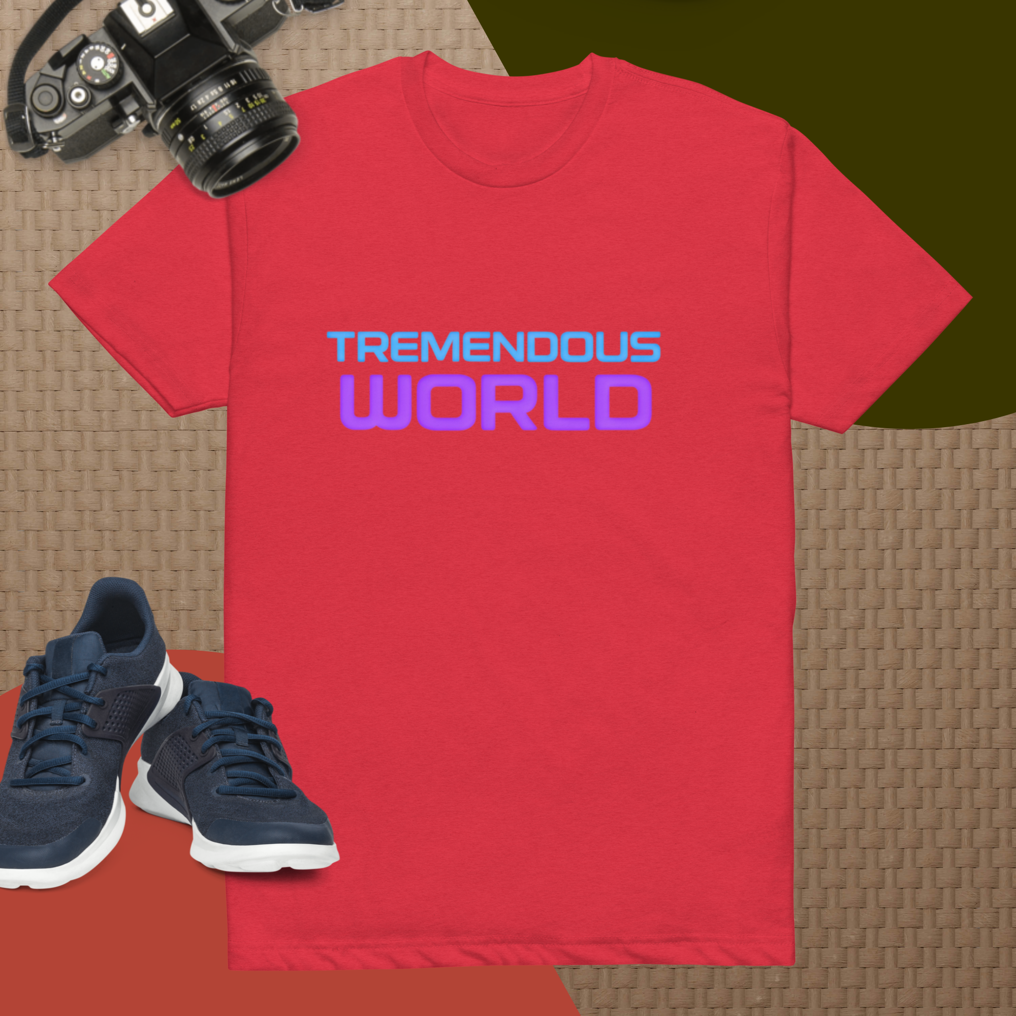 Tremendous World Techno Blue & Purple Text Tee