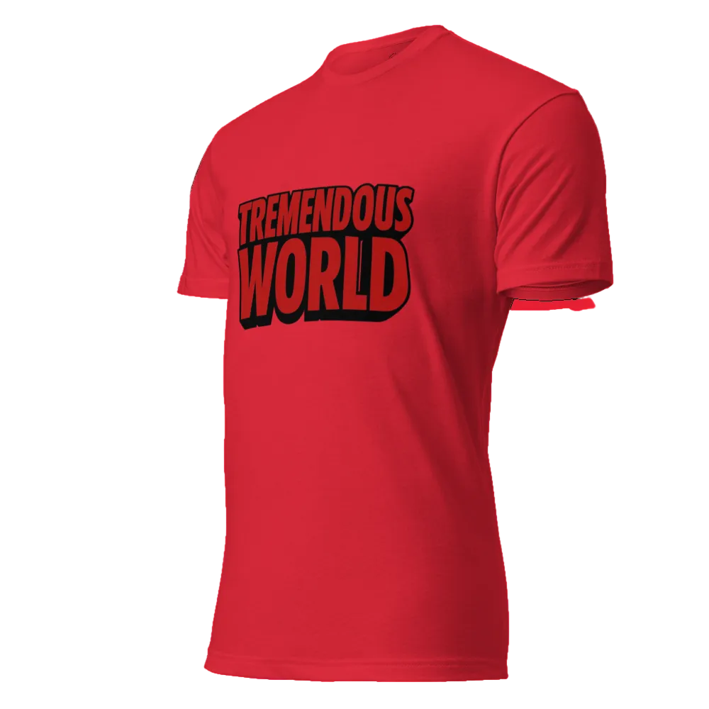 Tremendous World T-Shirt Red & Black Text