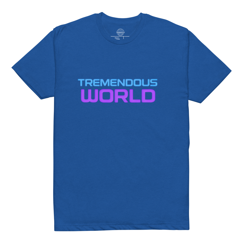 Tremendous World Techno Blue & Purple Text Tee