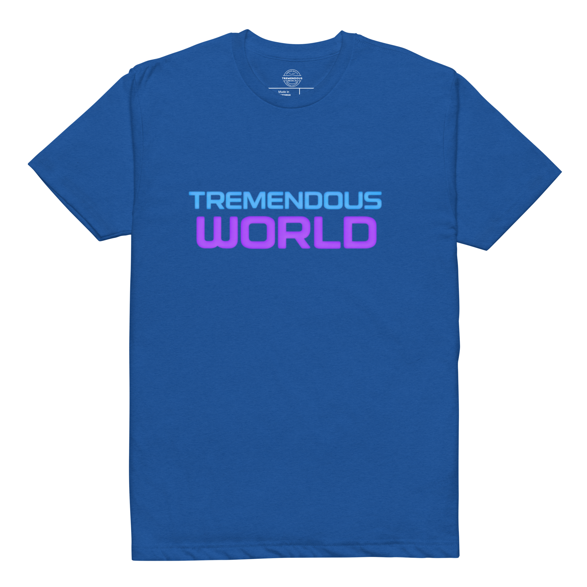 Tremendous World Techno Blue & Purple Text Tee