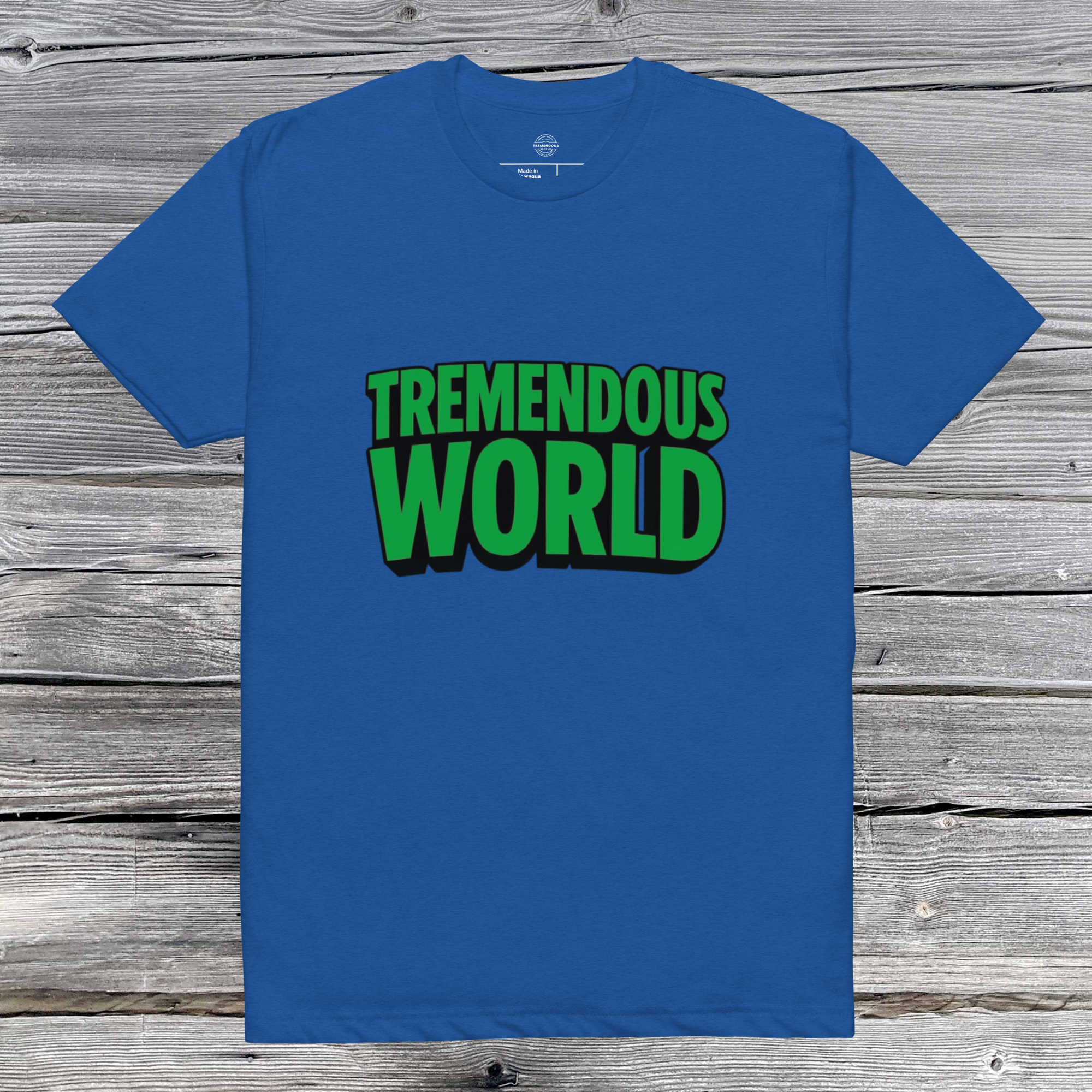 Tremendous World T-Shirt- Green & Black Text