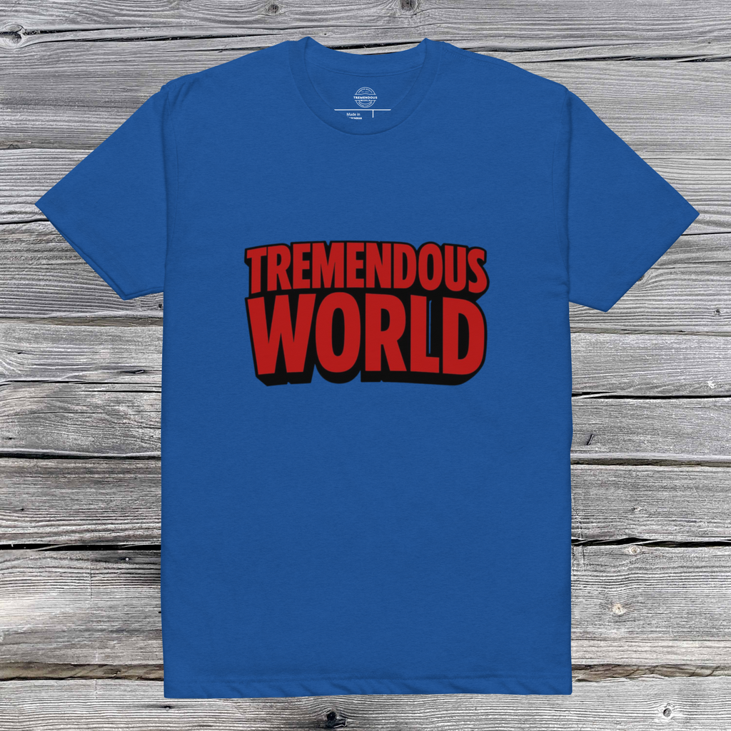 Tremendous World T-Shirt Red & Black Text