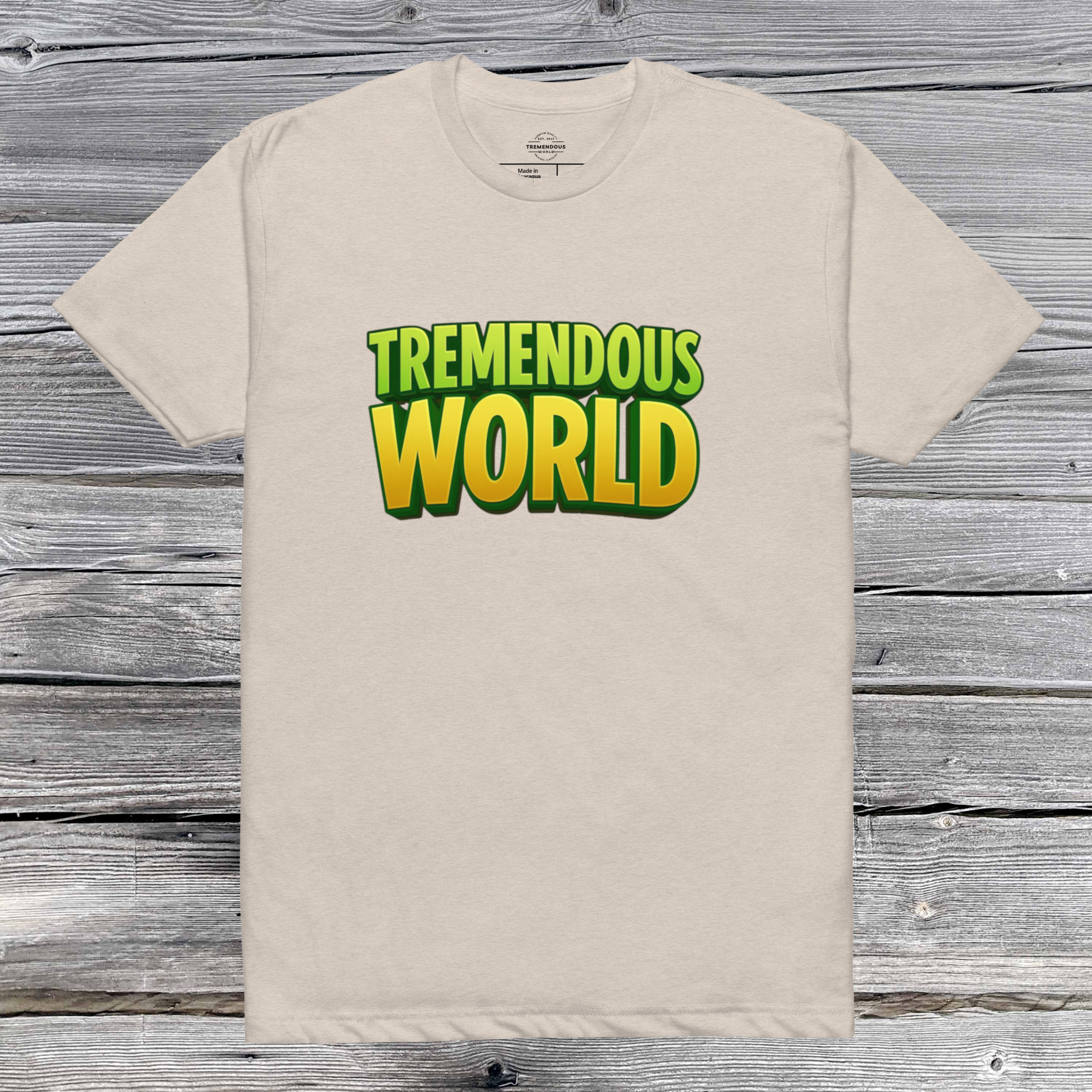 Tremendous World T-Shirt - Green & Yellow Text