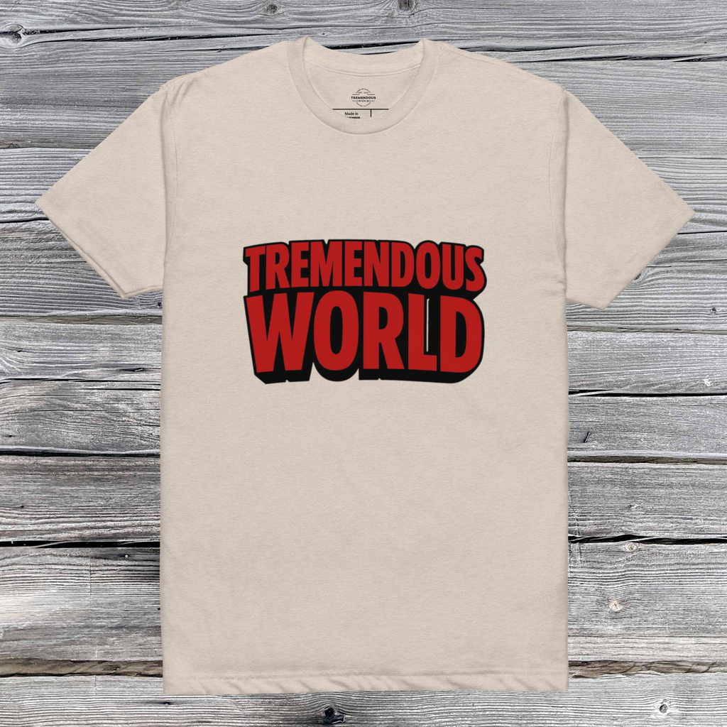 Tremendous World T-Shirt Red & Black Text