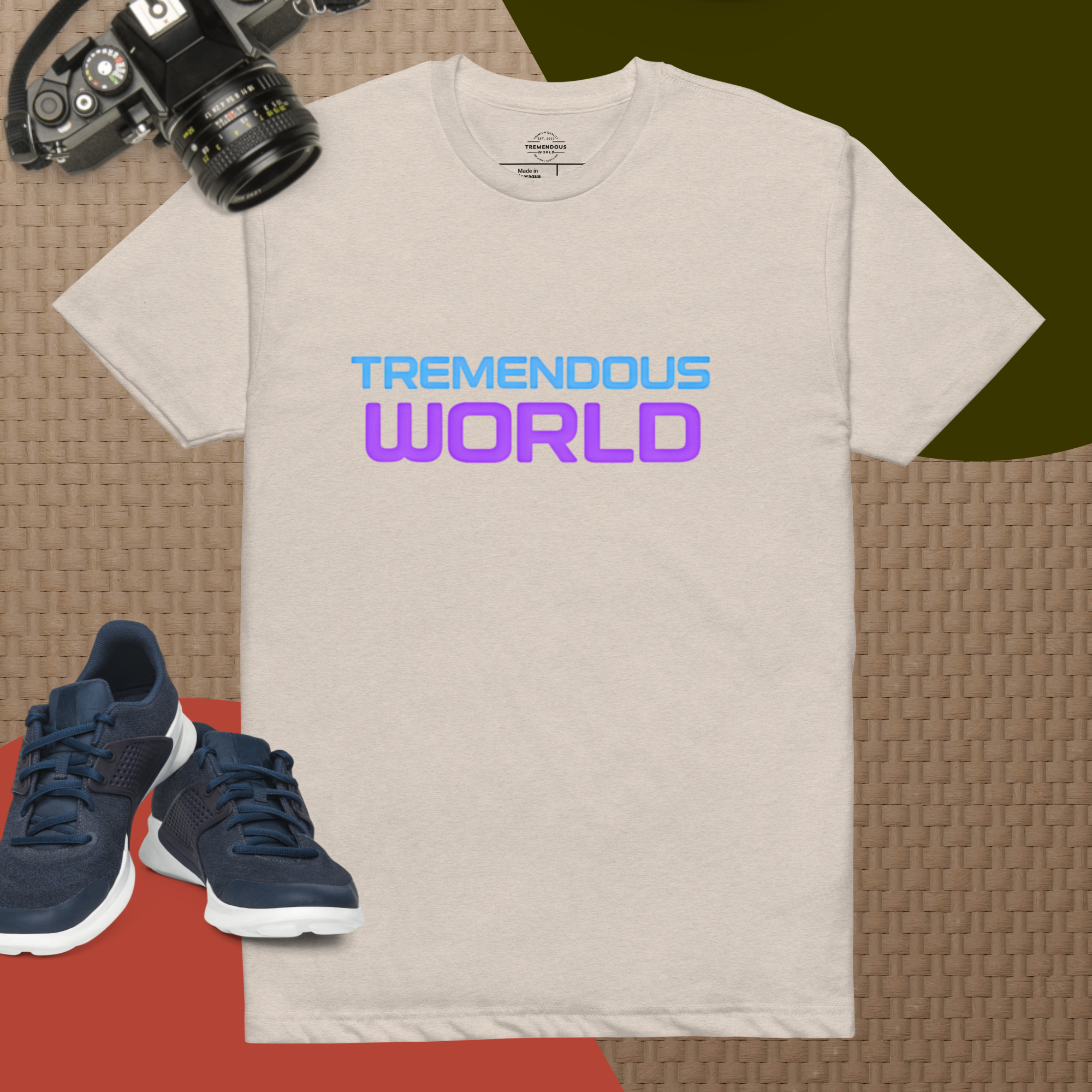 Tremendous World Techno Blue & Purple Text Tee