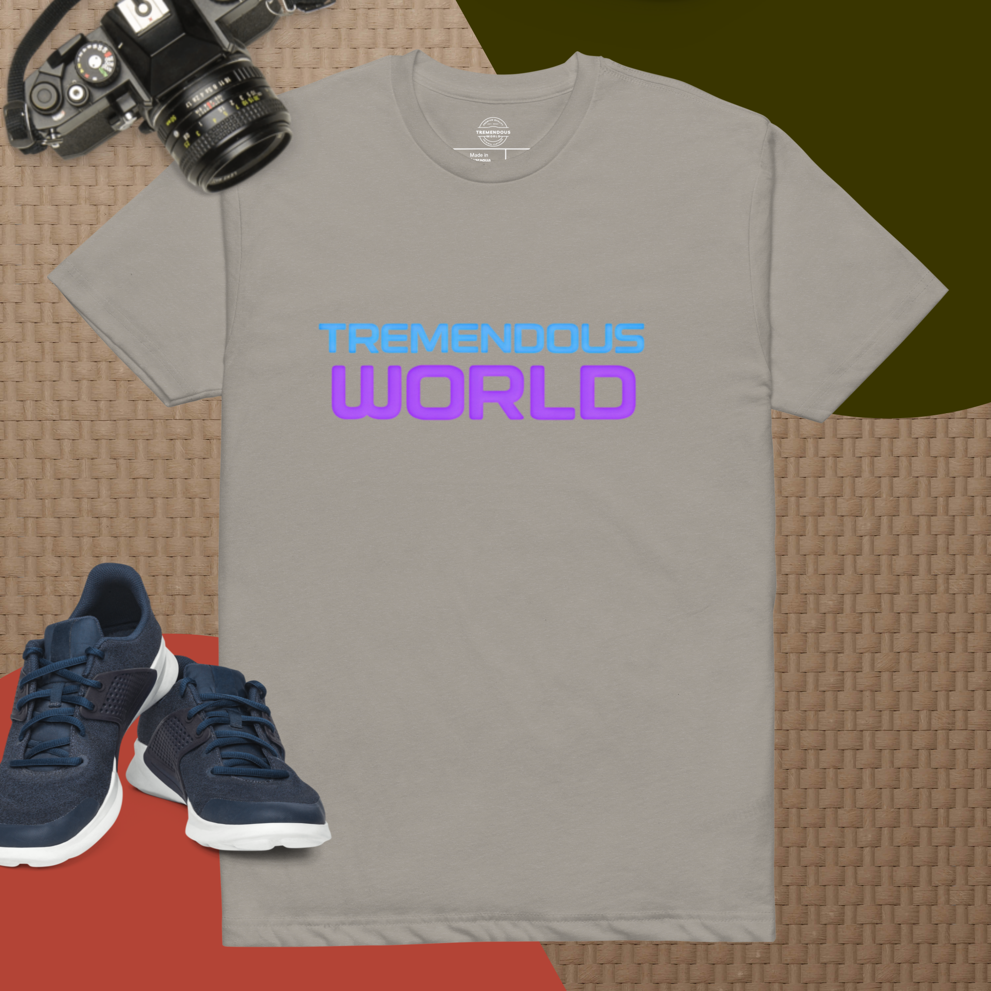 Tremendous World Techno Blue & Purple Text Tee